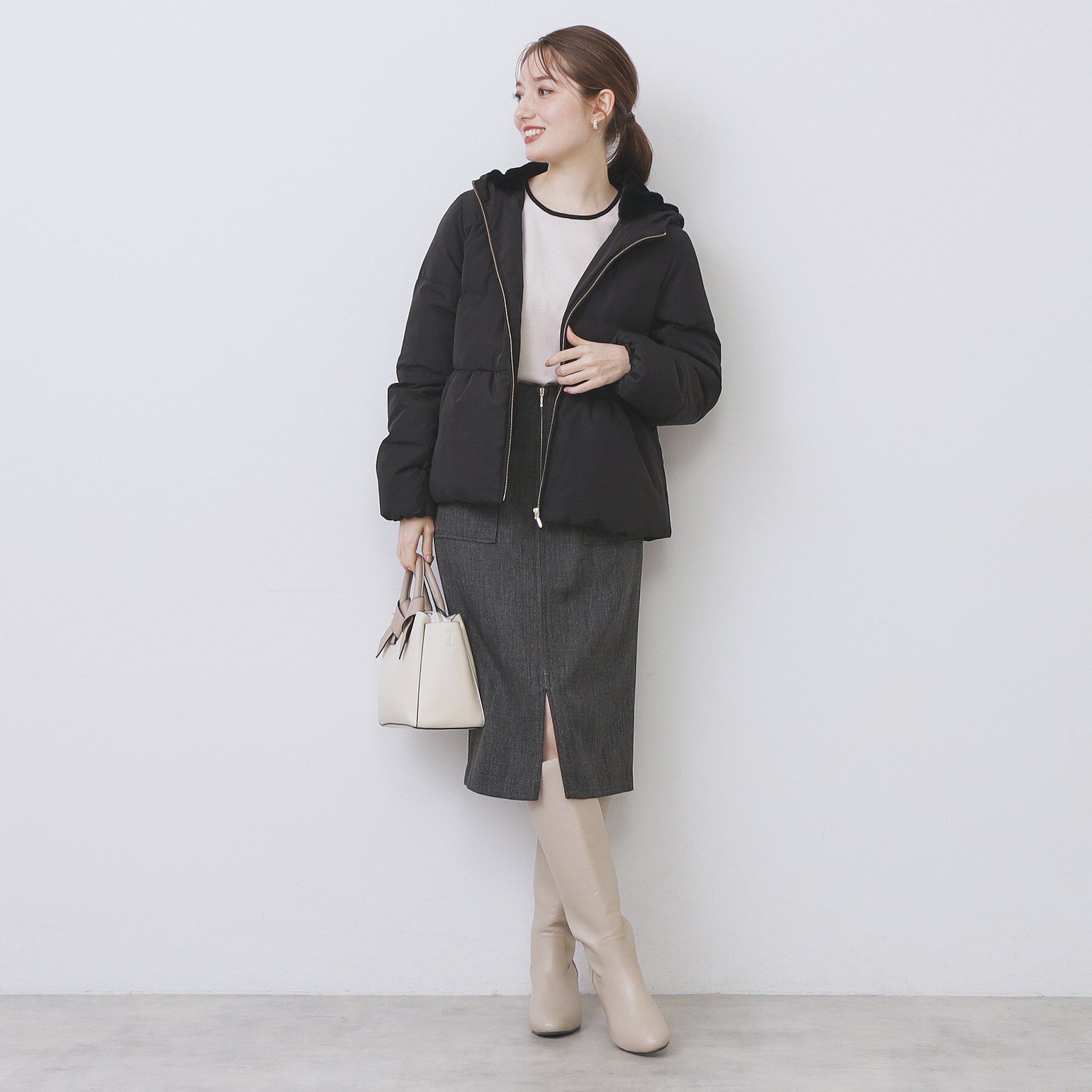 index「KAWADAダウンペプラムショートコート【撥水/洗濯機OK/静電気防止裏地】」|ダウン|