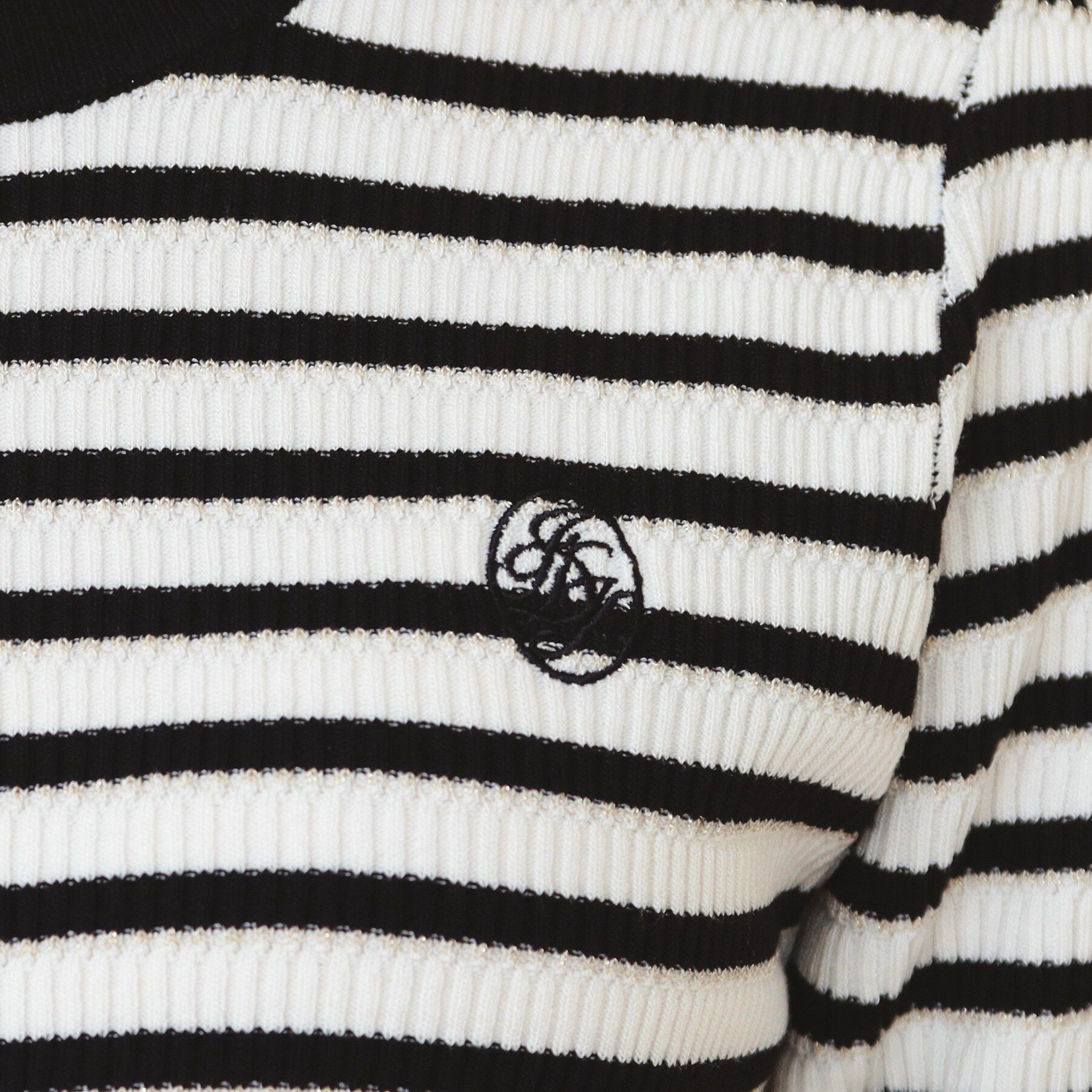 index「変わり編みボーダー半袖ニット【洗濯機OK/坑ピル】」|ニット・セーター|