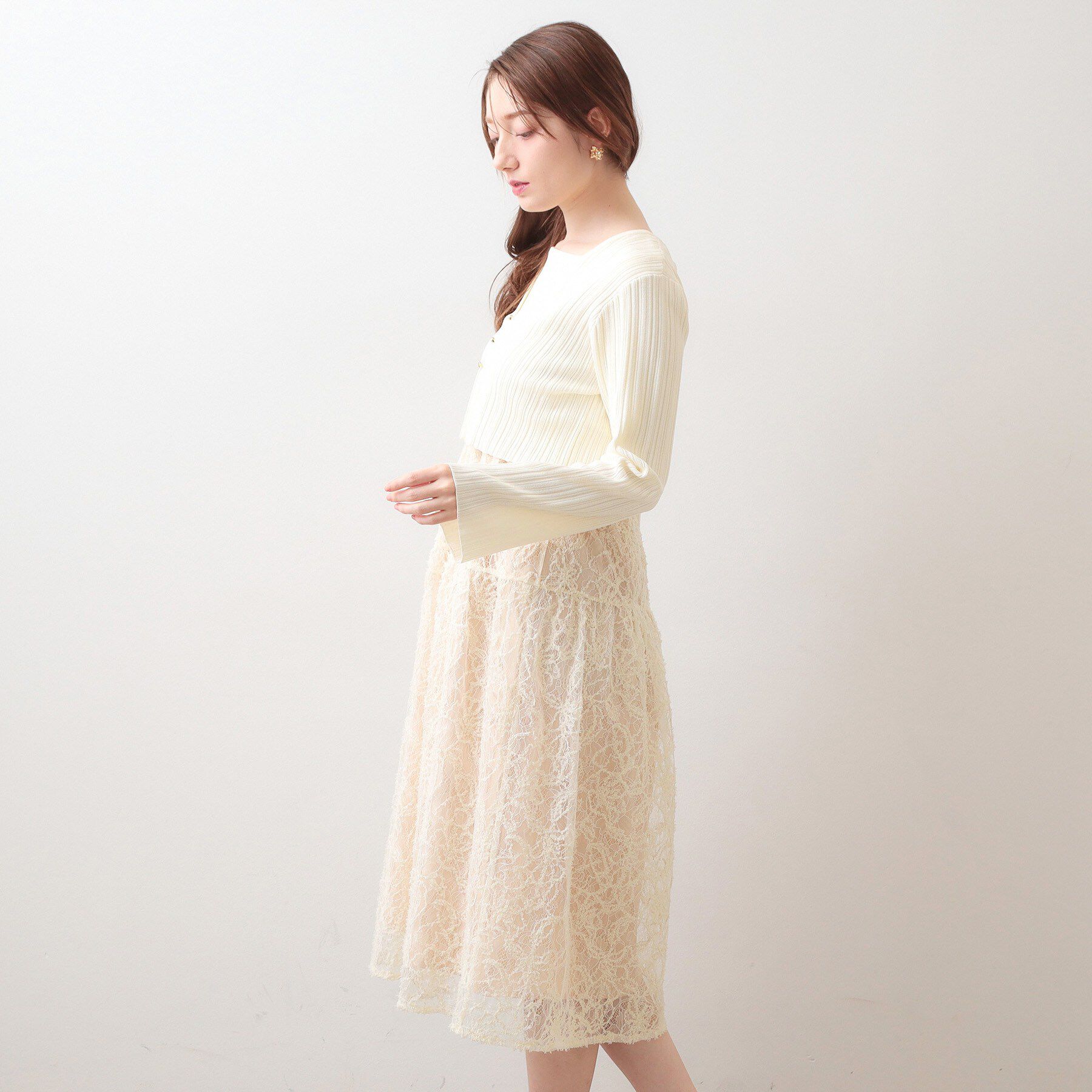 index「《ツインセット》カーディガン&times;ニットドッキングワンピース【洗濯機OK】」|スーツ|