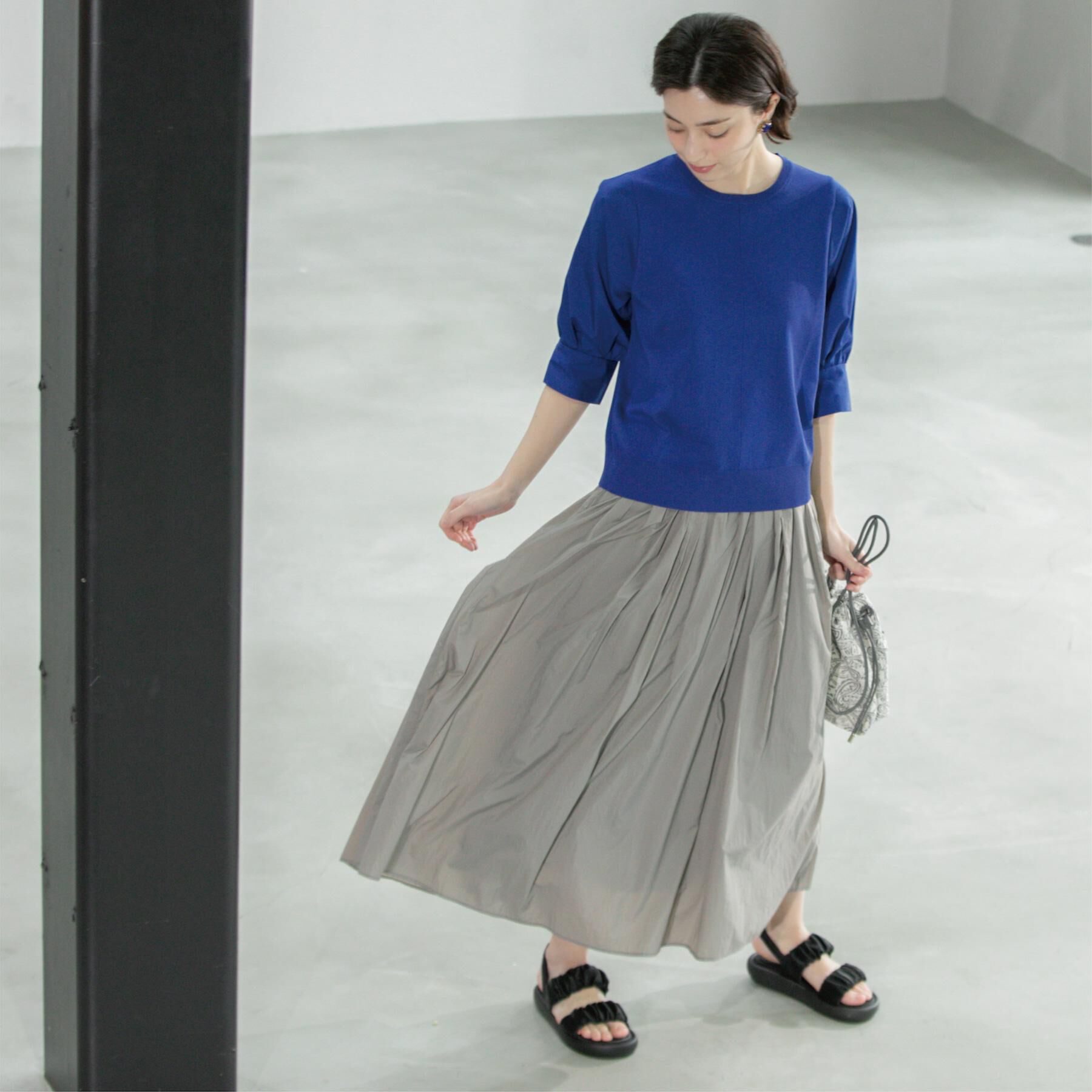 OPAQUE.CLIP「フハクスリーブドッキングニット【洗濯機洗い可】」|ニット・セーター|