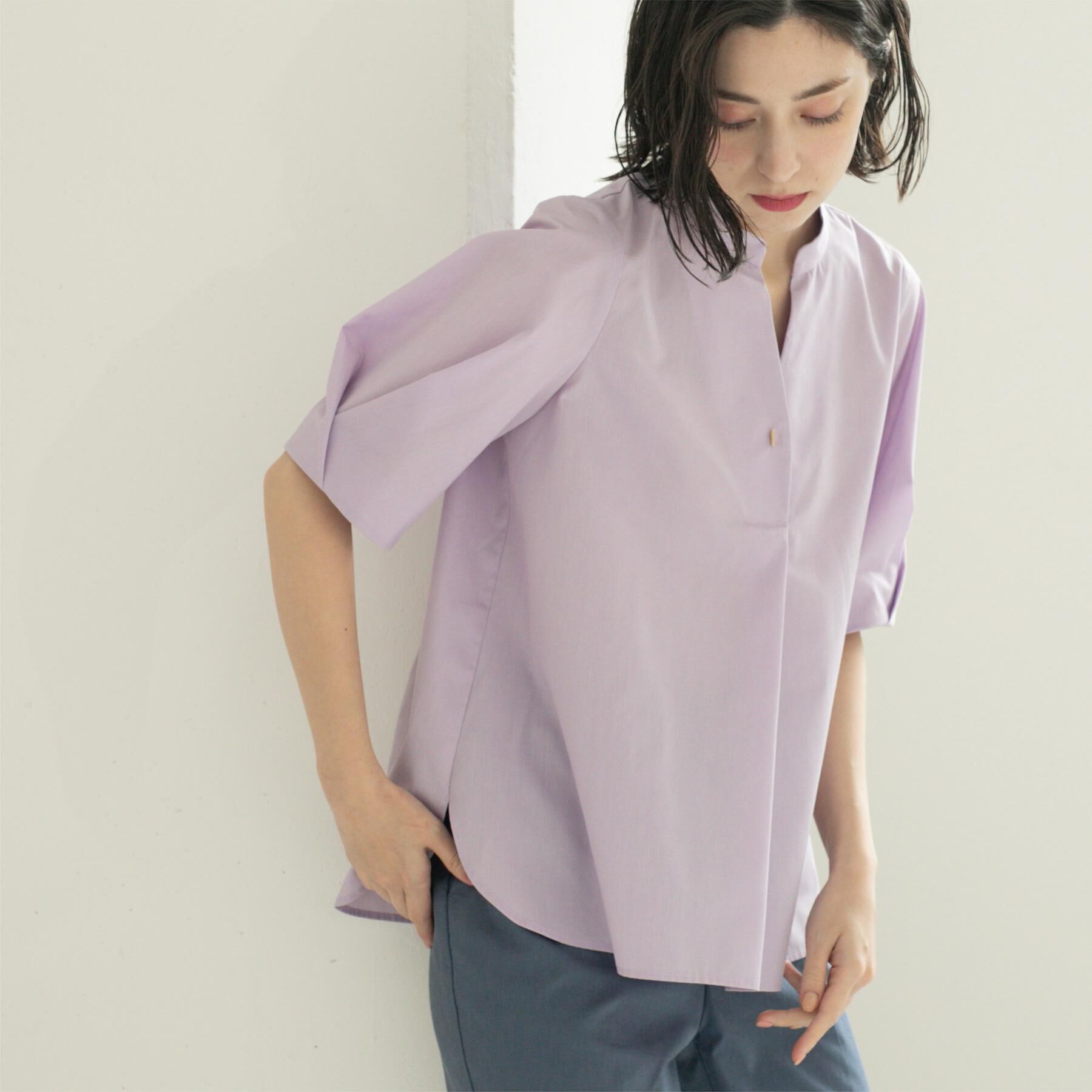 OPAQUE.CLIP「スキッパータックスリーブブラウス【洗濯機洗い可】」|シャツ・ブラウス|