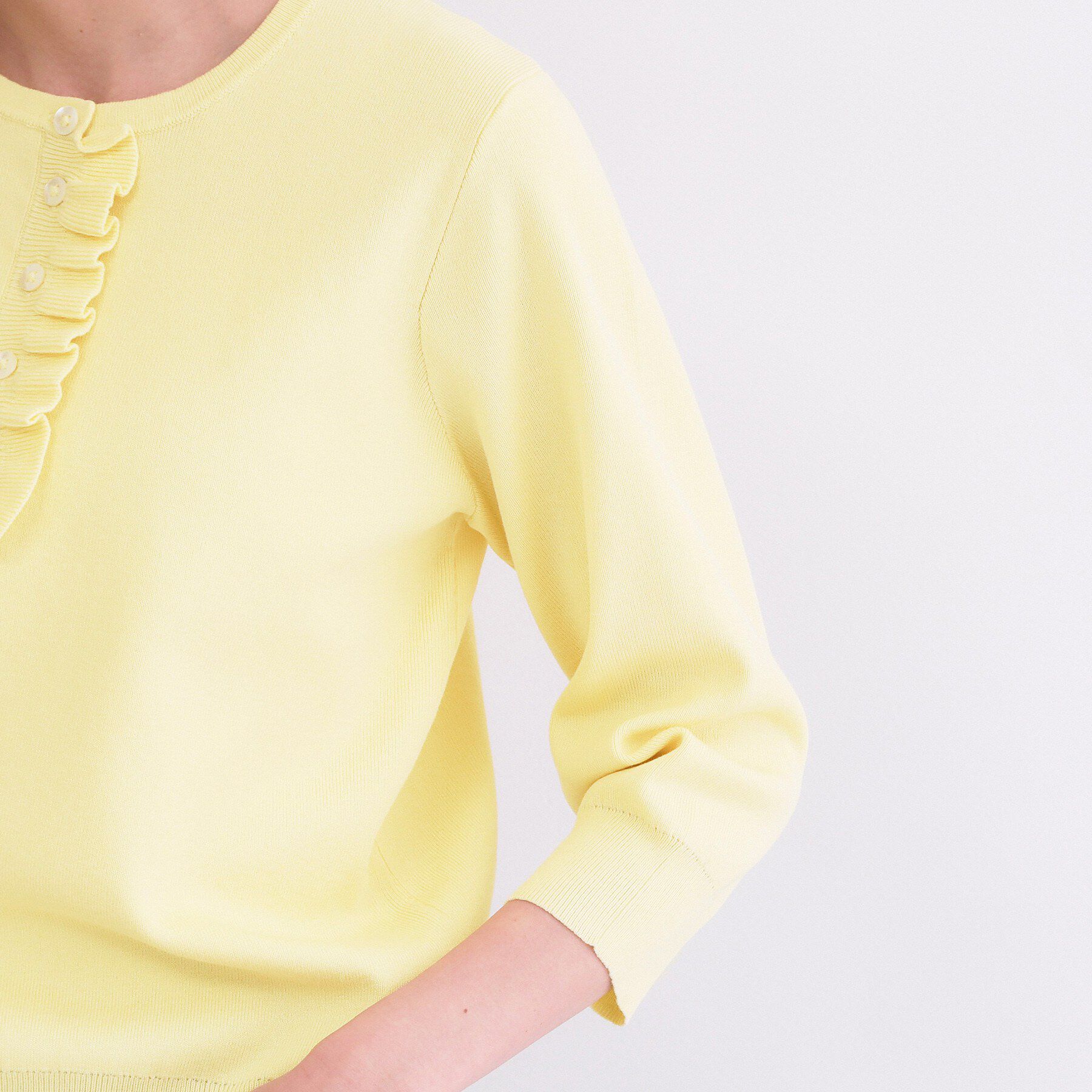 OPAQUE.CLIP「フリルヘンリーネックニット【洗濯機OK/抗ピル】」|ニット・セーター|