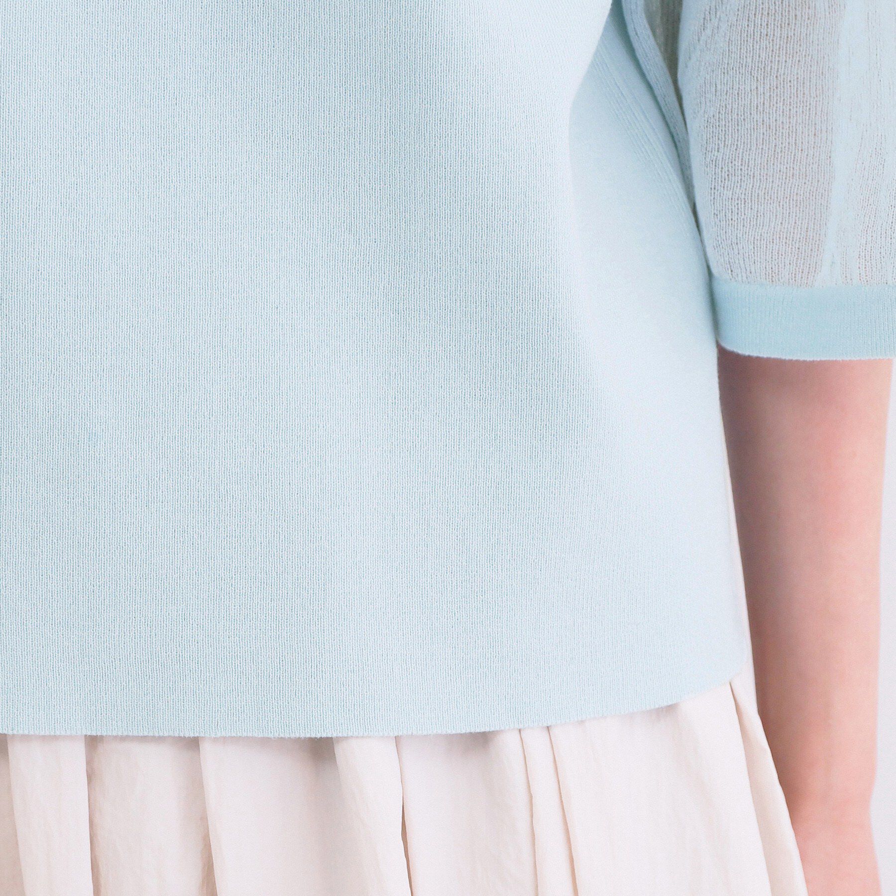 OPAQUE.CLIP「シアーフレアスリーブニット【洗濯機OK/抗ピル】」|ニット・セーター|