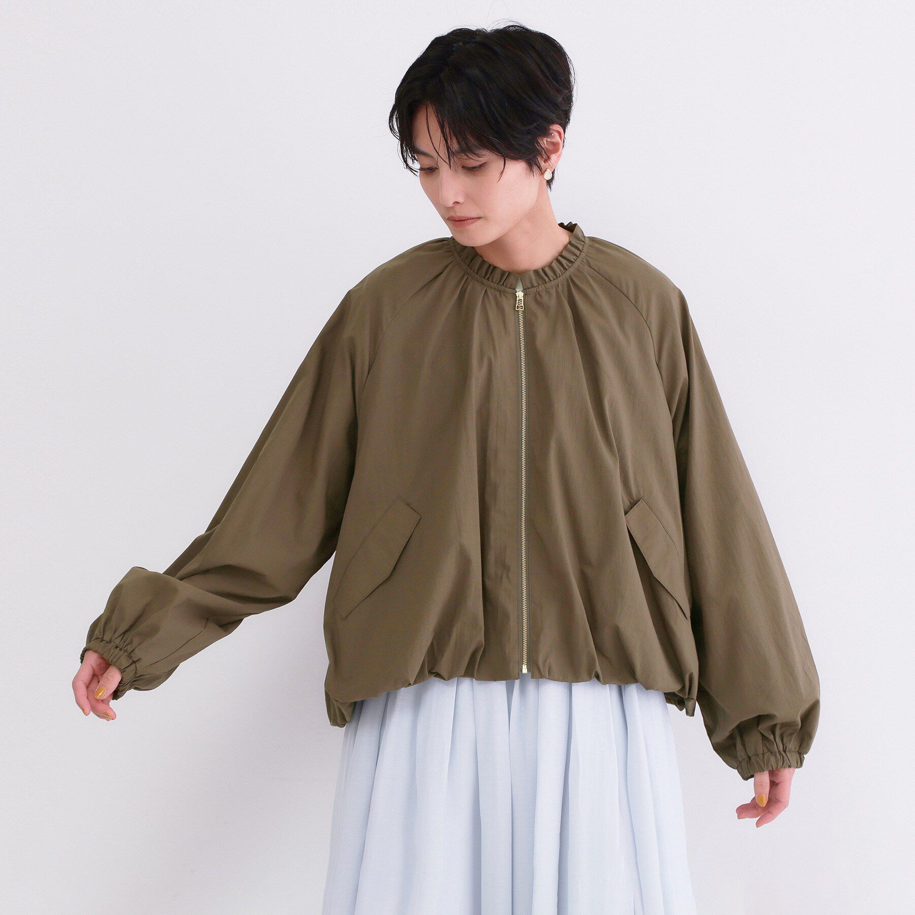 OPAQUE.CLIP「撥水 裾バルーンブルゾン【洗濯機OK】」|ブルゾン・スタジャン|