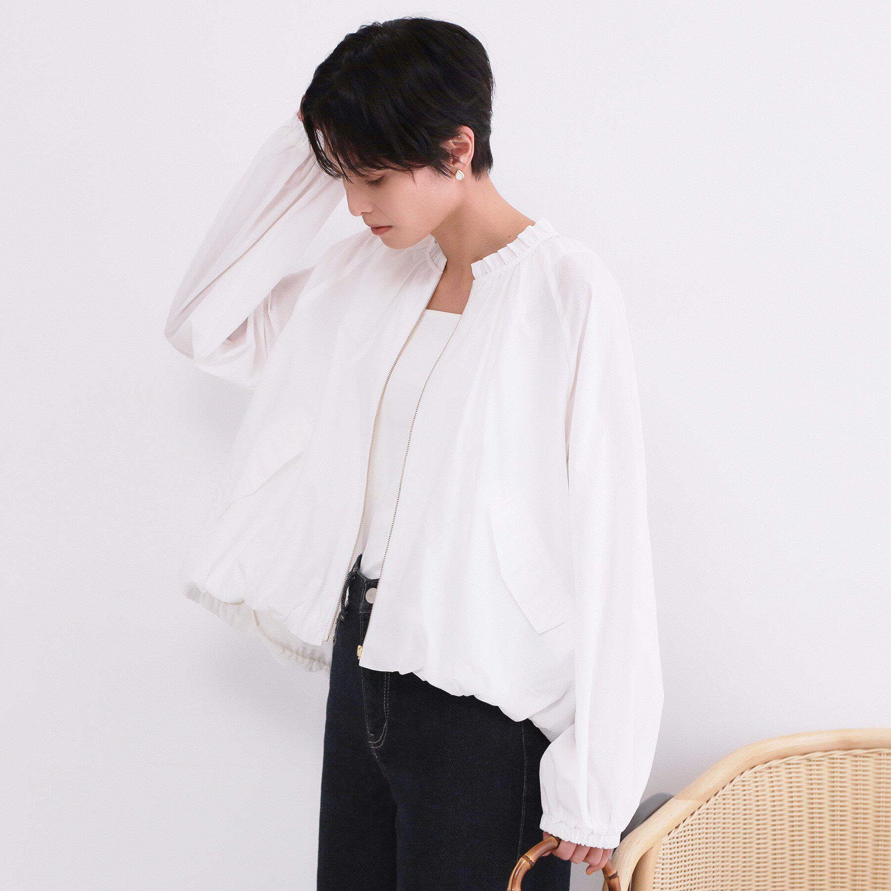 OPAQUE.CLIP「撥水 裾バルーンブルゾン【洗濯機OK】」|ブルゾン・スタジャン|