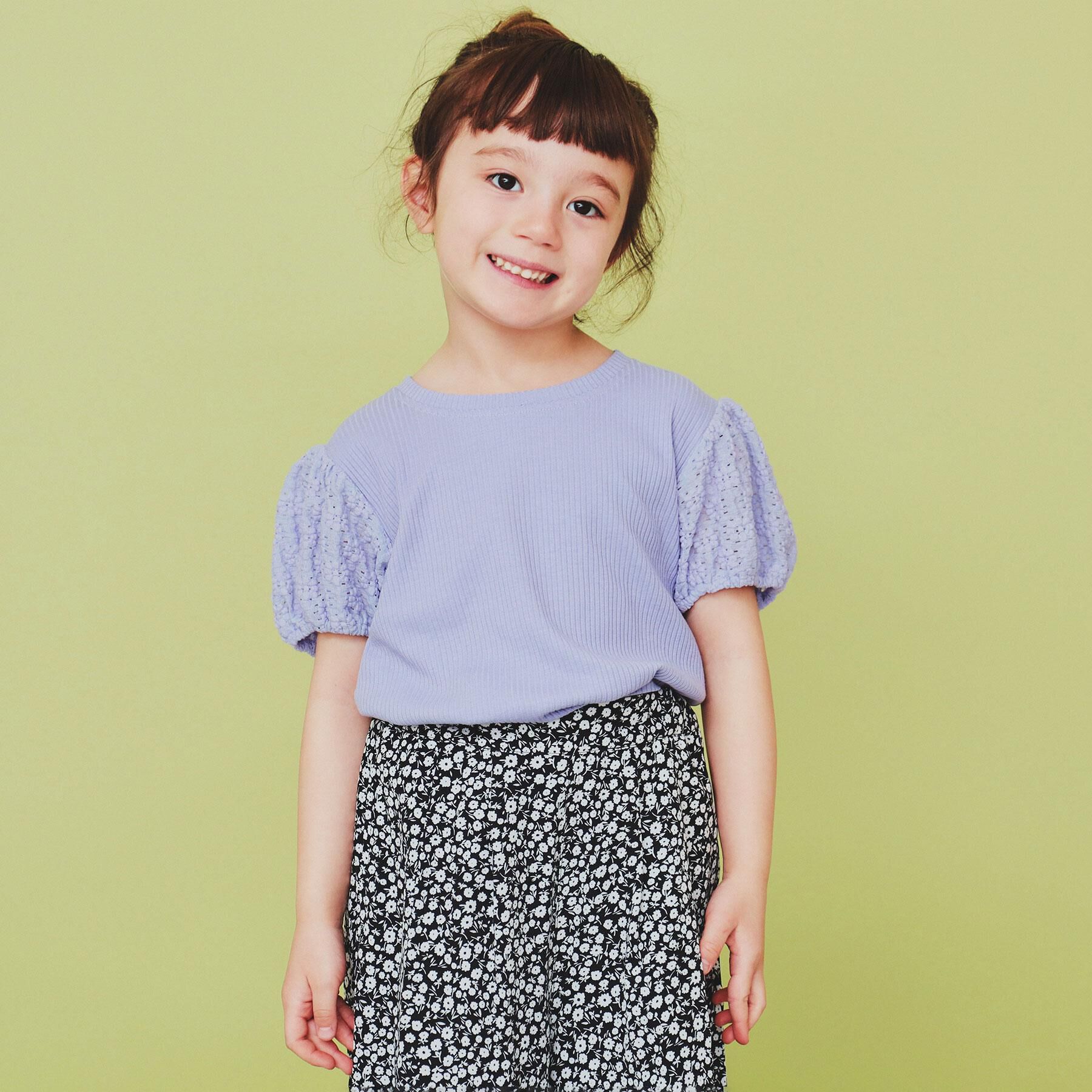 THE SHOP TK「【100-150】バルーンスリーブ半袖プルオーバー/洗濯機OK」|Tシャツ・カットソー|