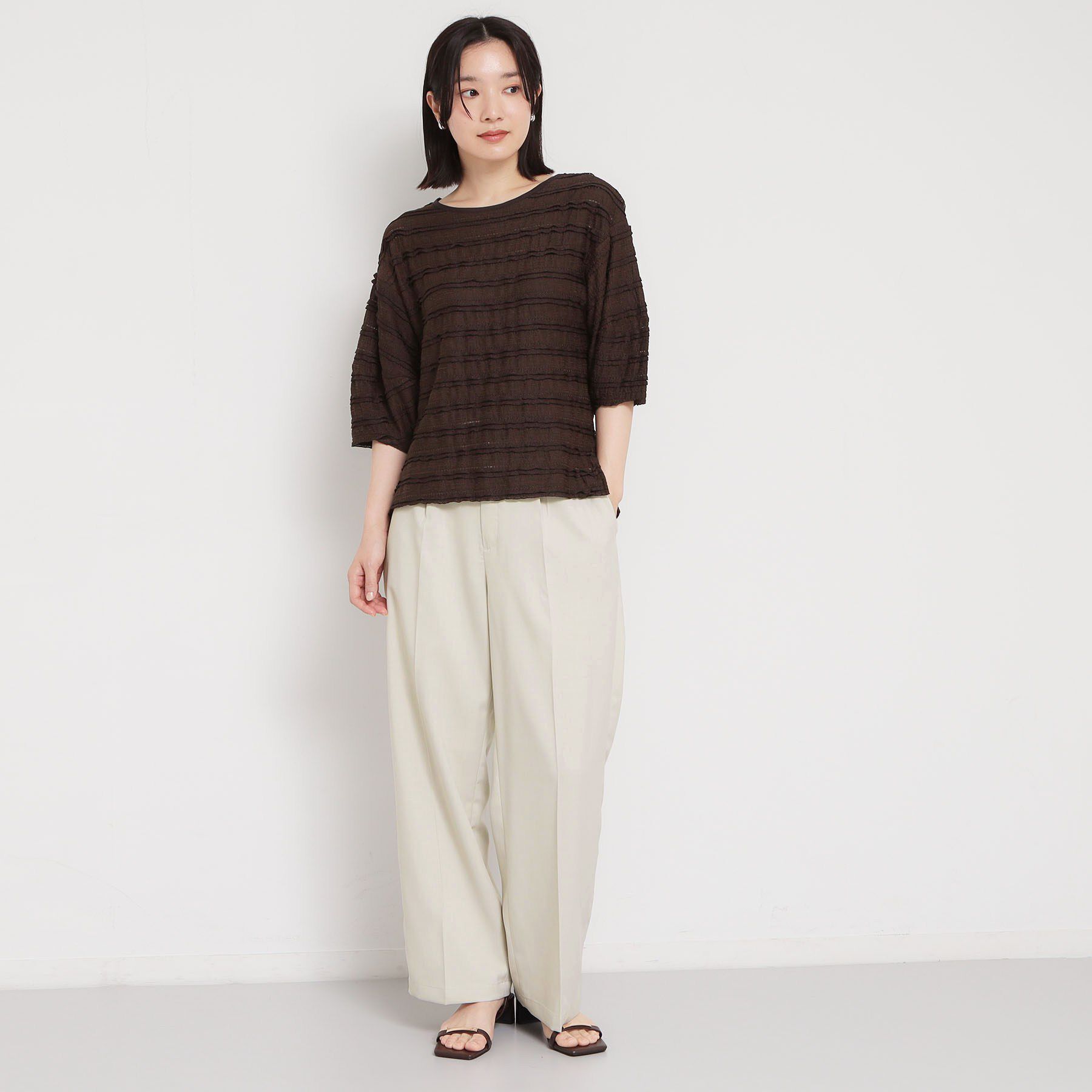 THE SHOP TK「【洗える】 麻調ワイドパンツ」|その他|