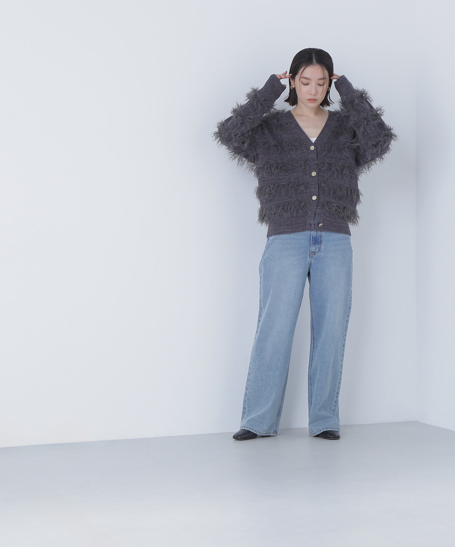  「フリンジボーダーカーディガン」|ニット・セーター|
