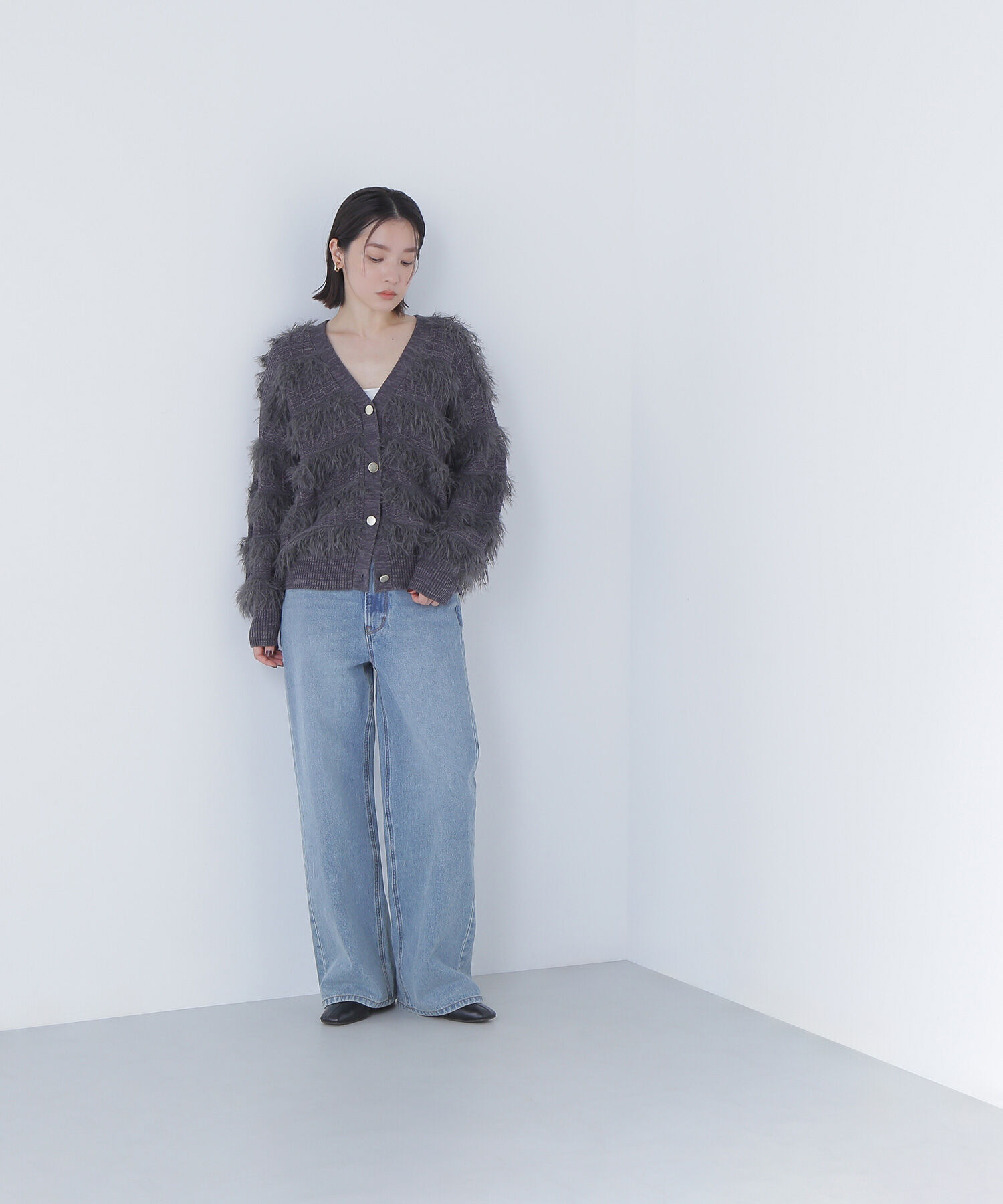  「フリンジボーダーカーディガン」|ニット・セーター|