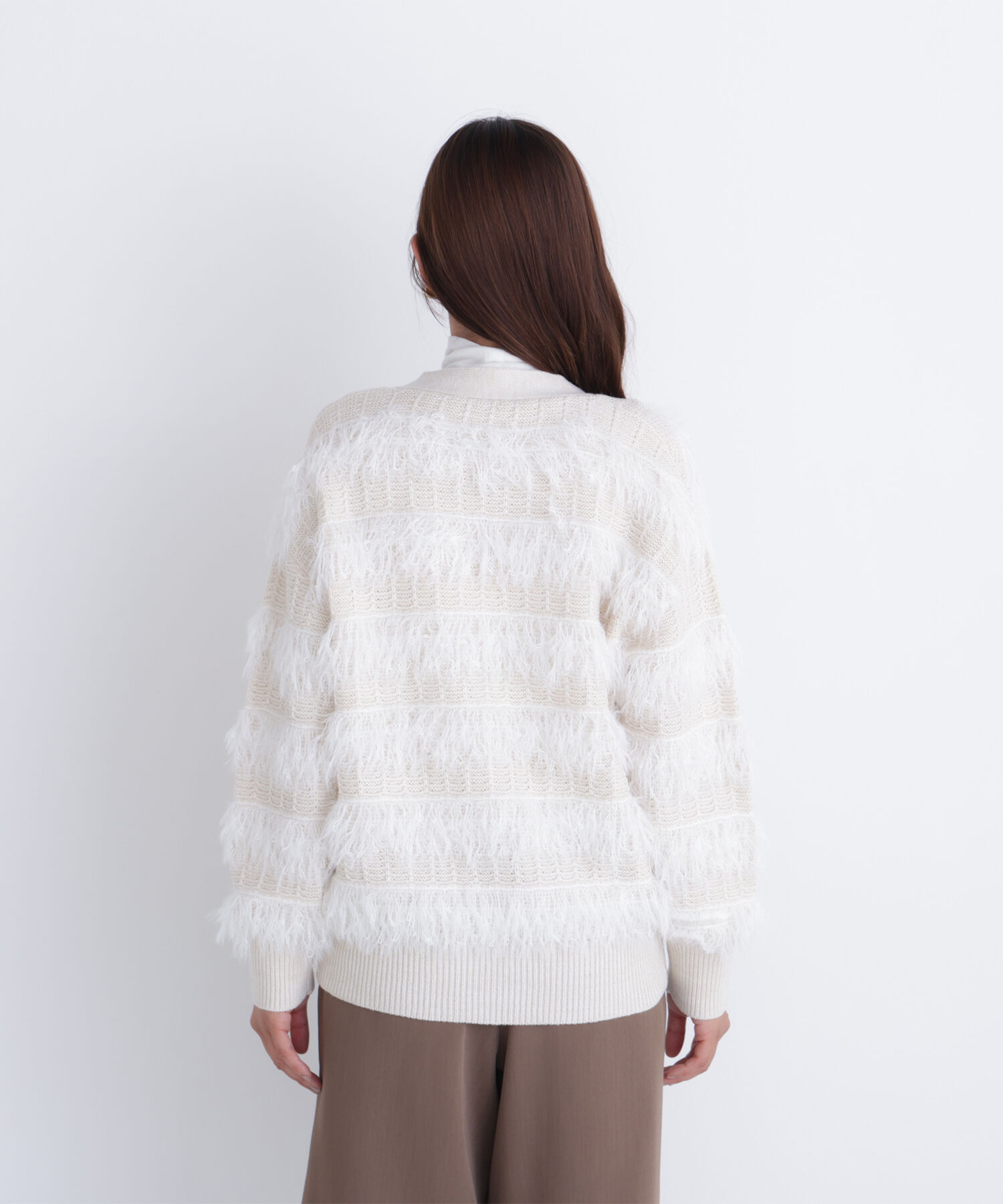  「フリンジボーダーカーディガン」|ニット・セーター|