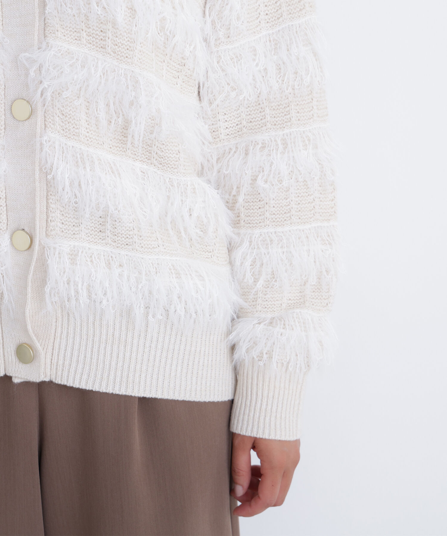  「フリンジボーダーカーディガン」|ニット・セーター|