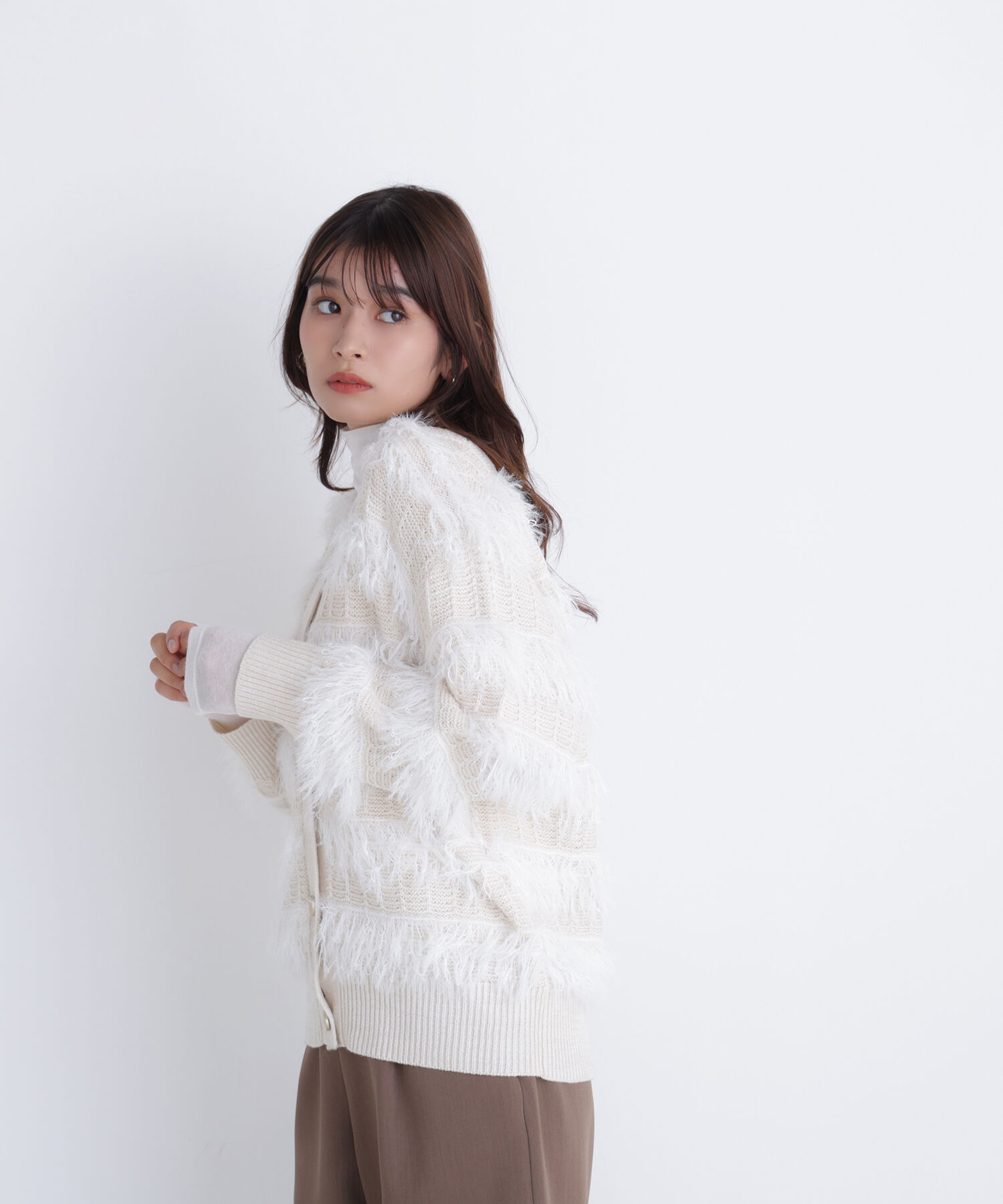  「フリンジボーダーカーディガン」|ニット・セーター|