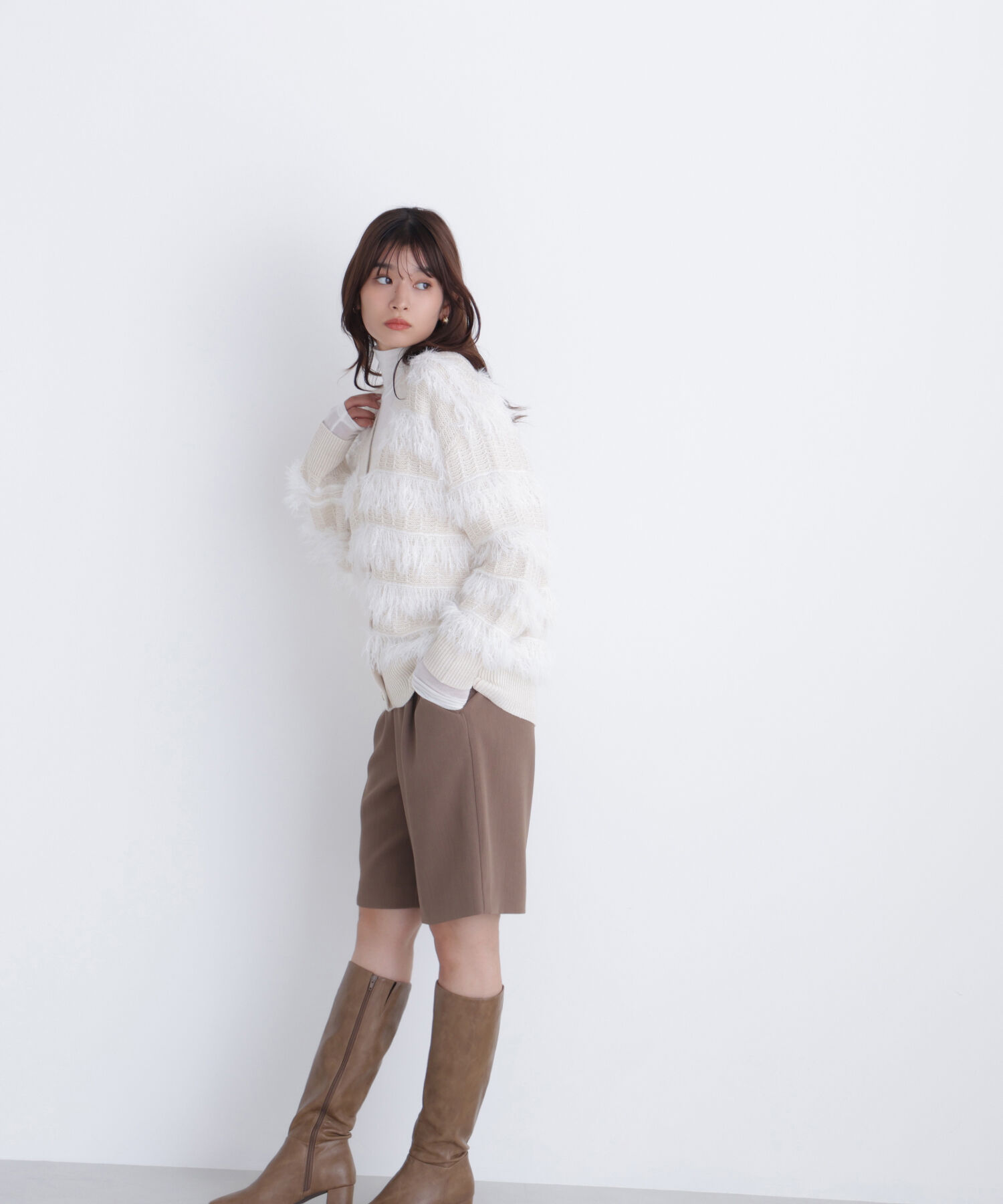  「フリンジボーダーカーディガン」|ニット・セーター|