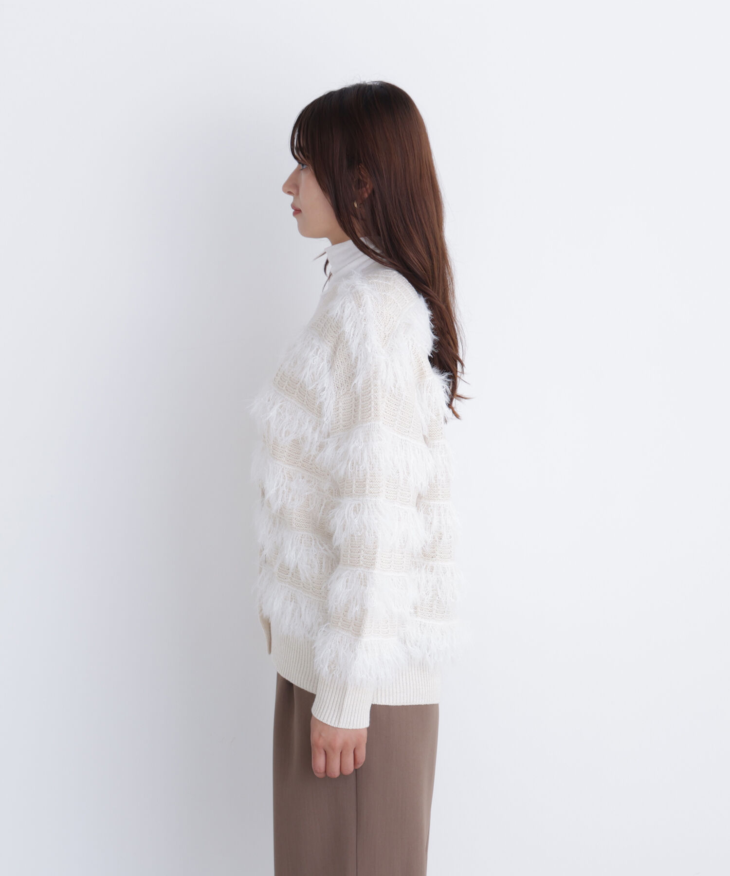  「フリンジボーダーカーディガン」|ニット・セーター|