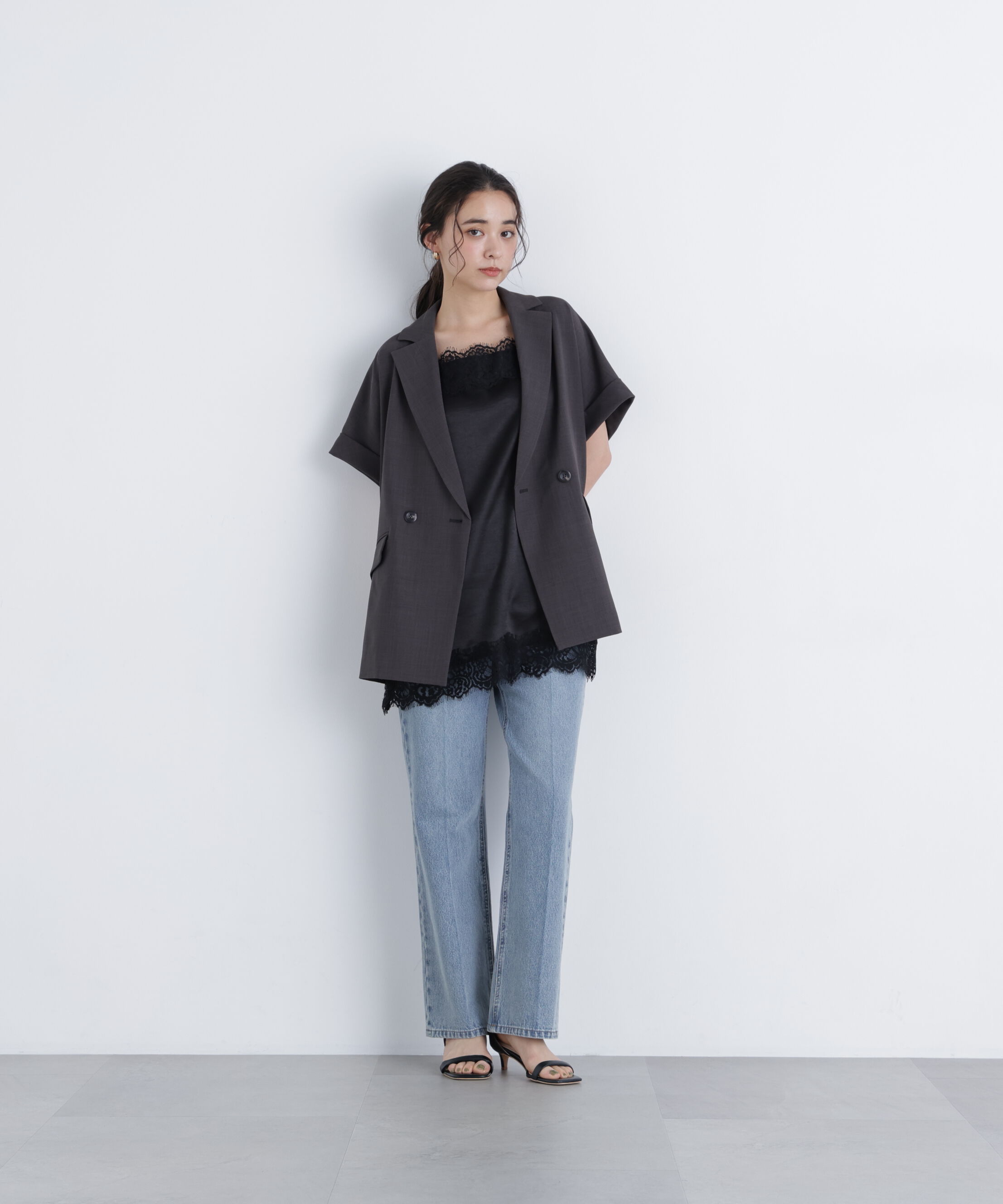  「〈N.〉サテンレースキャミソール」|シャツ・ブラウス|