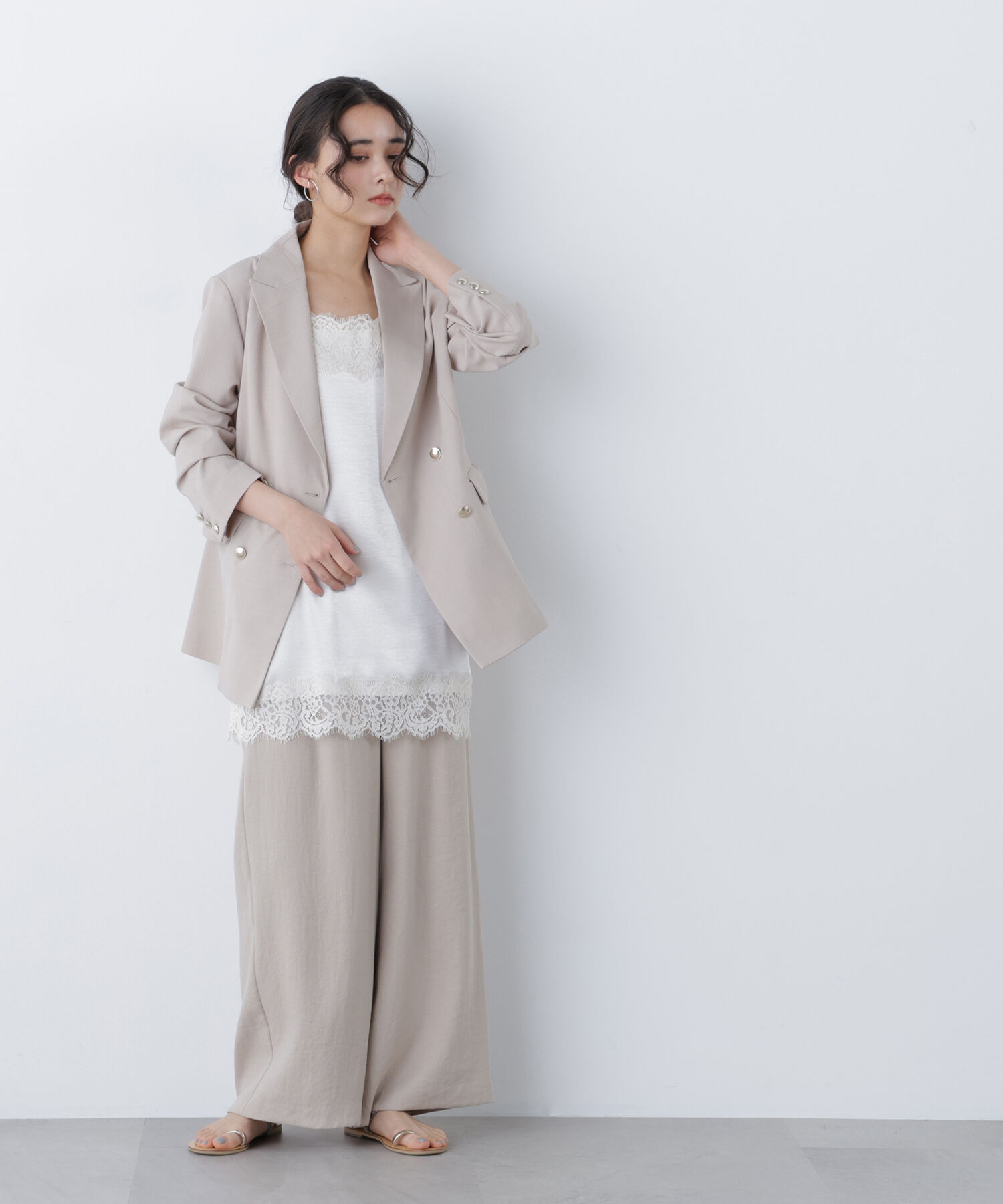  「〈N.〉サテンレースキャミソール」|シャツ・ブラウス|