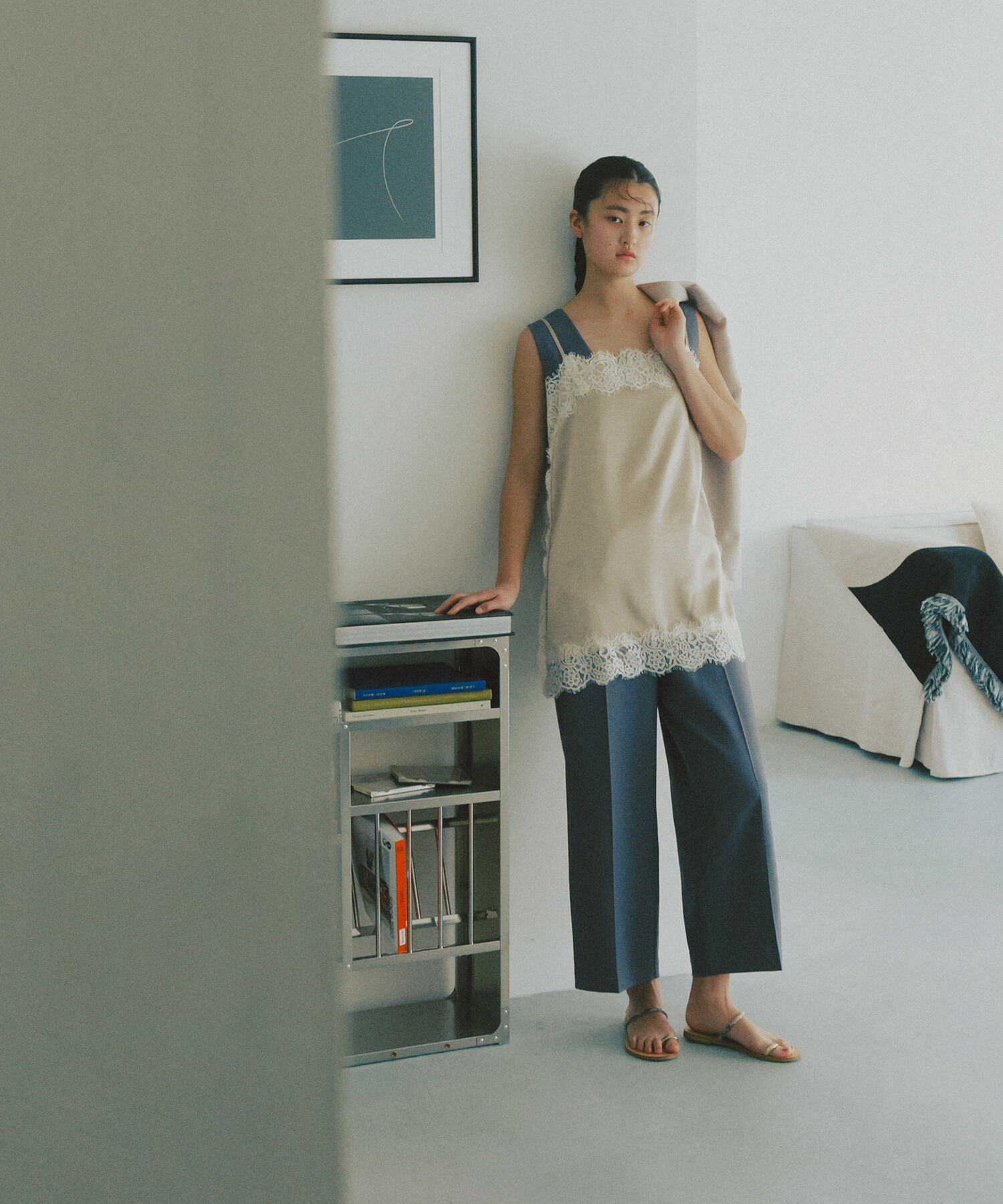  「〈N.〉サテンレースキャミソール」|シャツ・ブラウス|ベージュ2