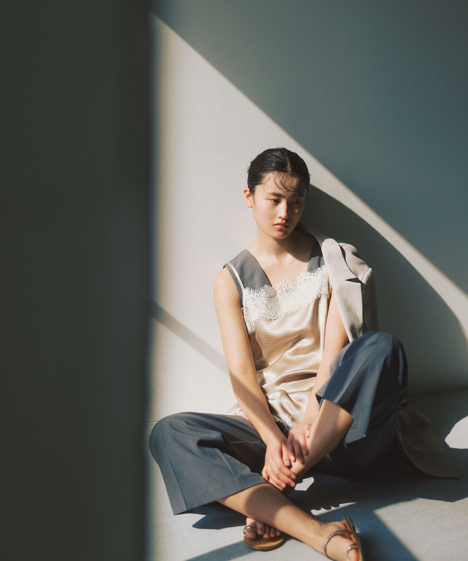  「〈N.〉サテンレースキャミソール」|シャツ・ブラウス|