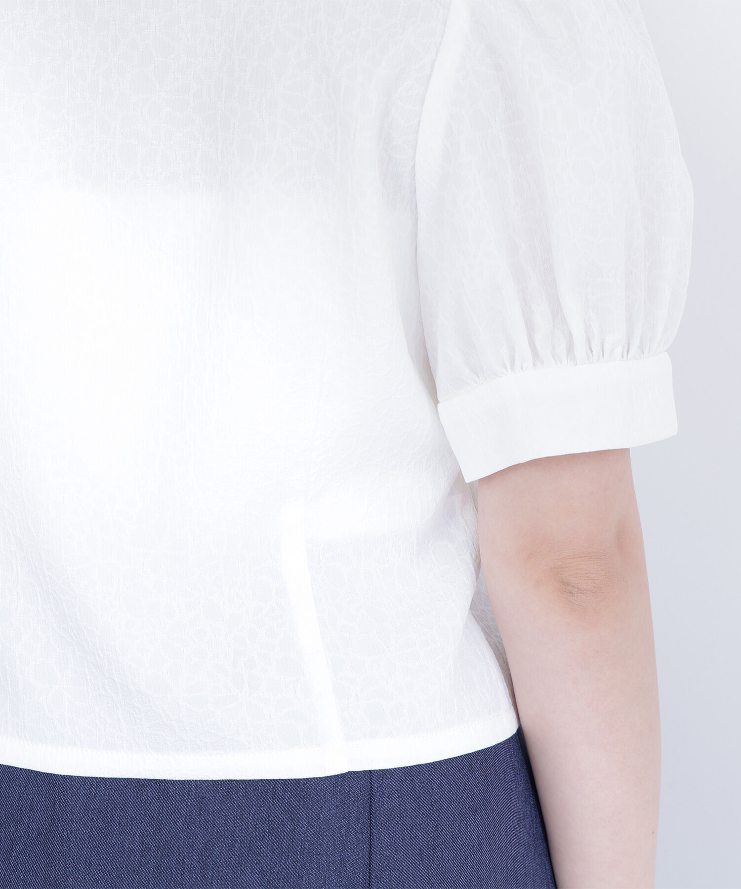  「ゴールドボタンジャガードブラウス」|シャツ・ブラウス|