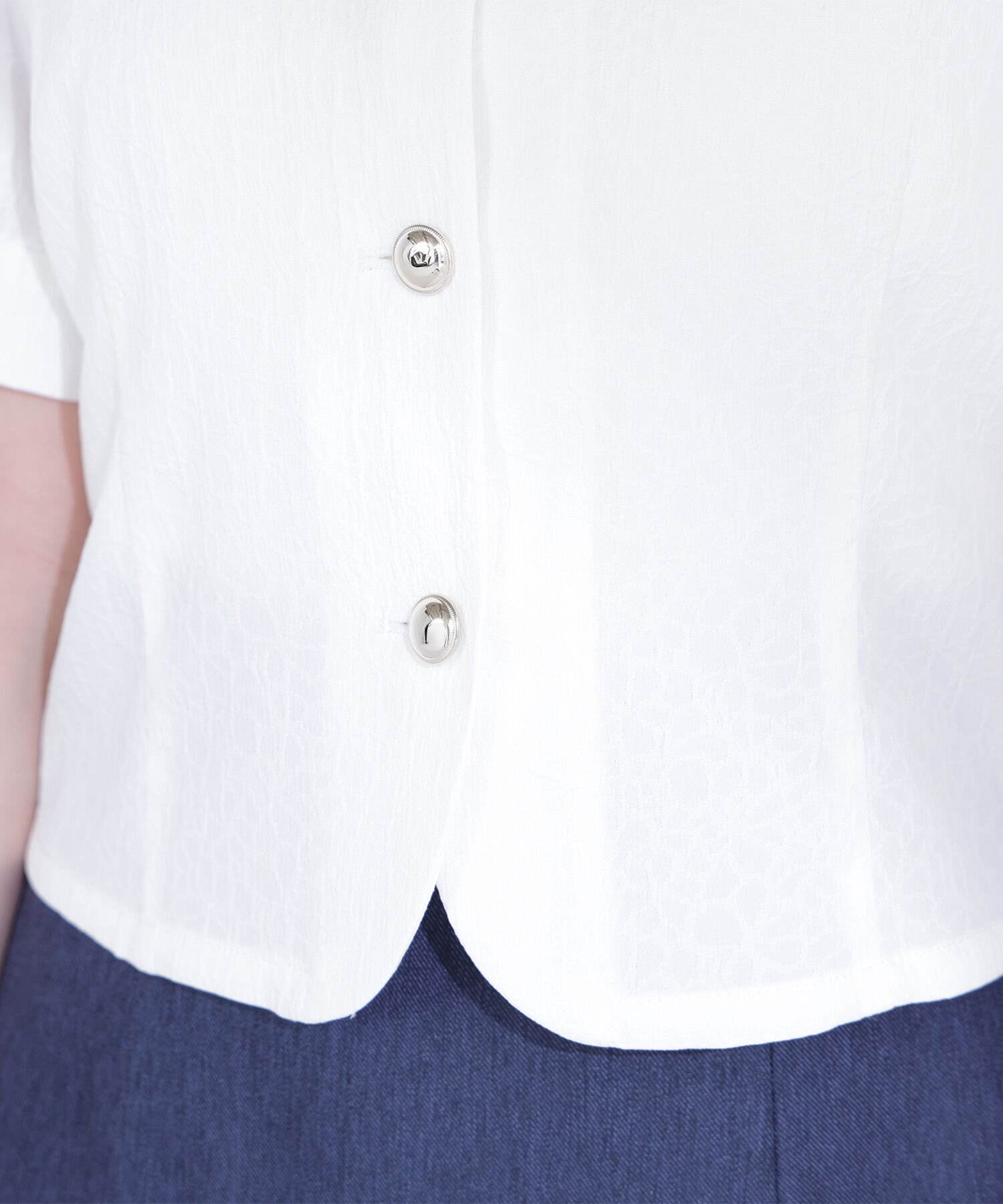  「ゴールドボタンジャガードブラウス」|シャツ・ブラウス|