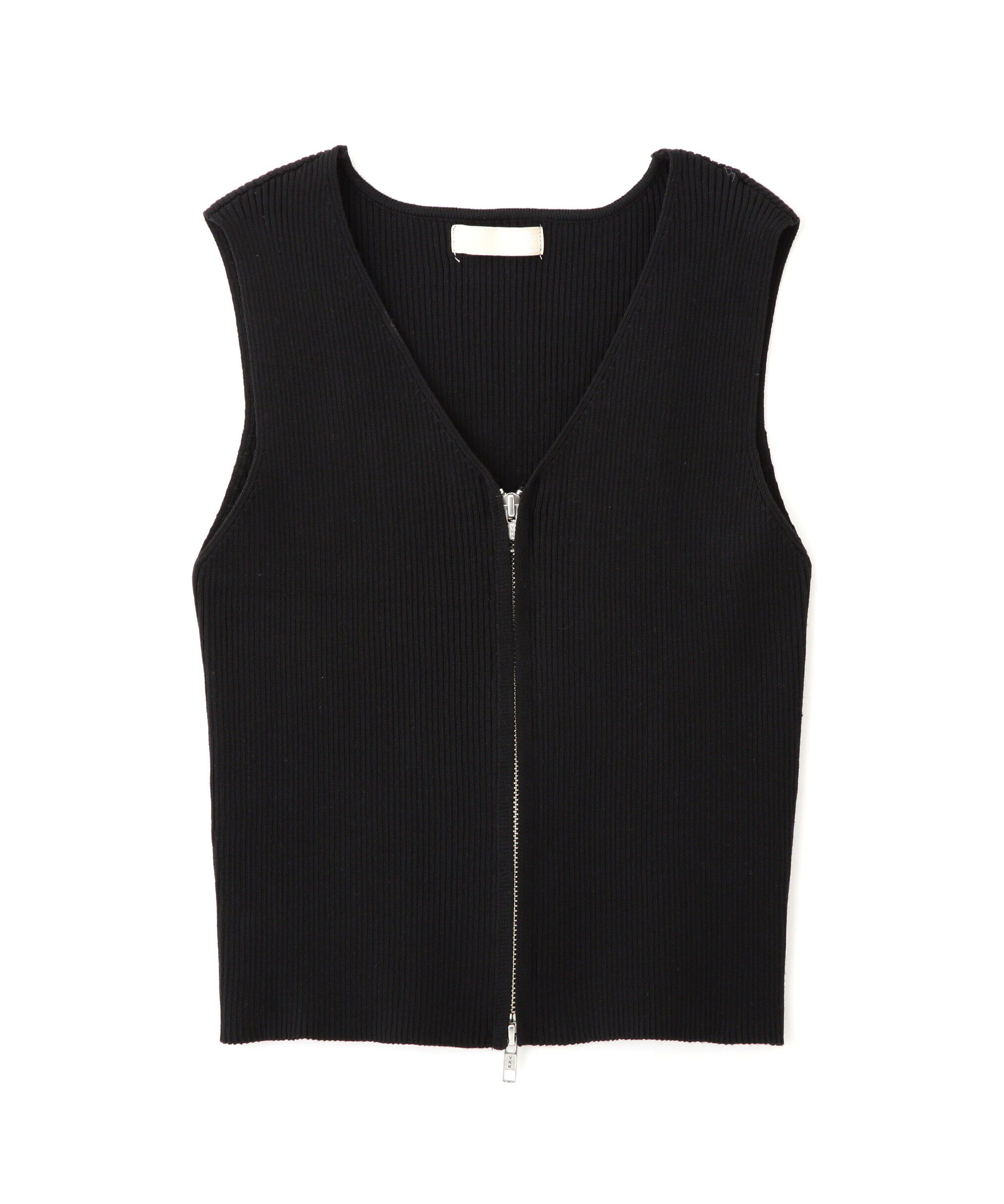  「フロントジップニットタンクトップ」|ニット・セーター|