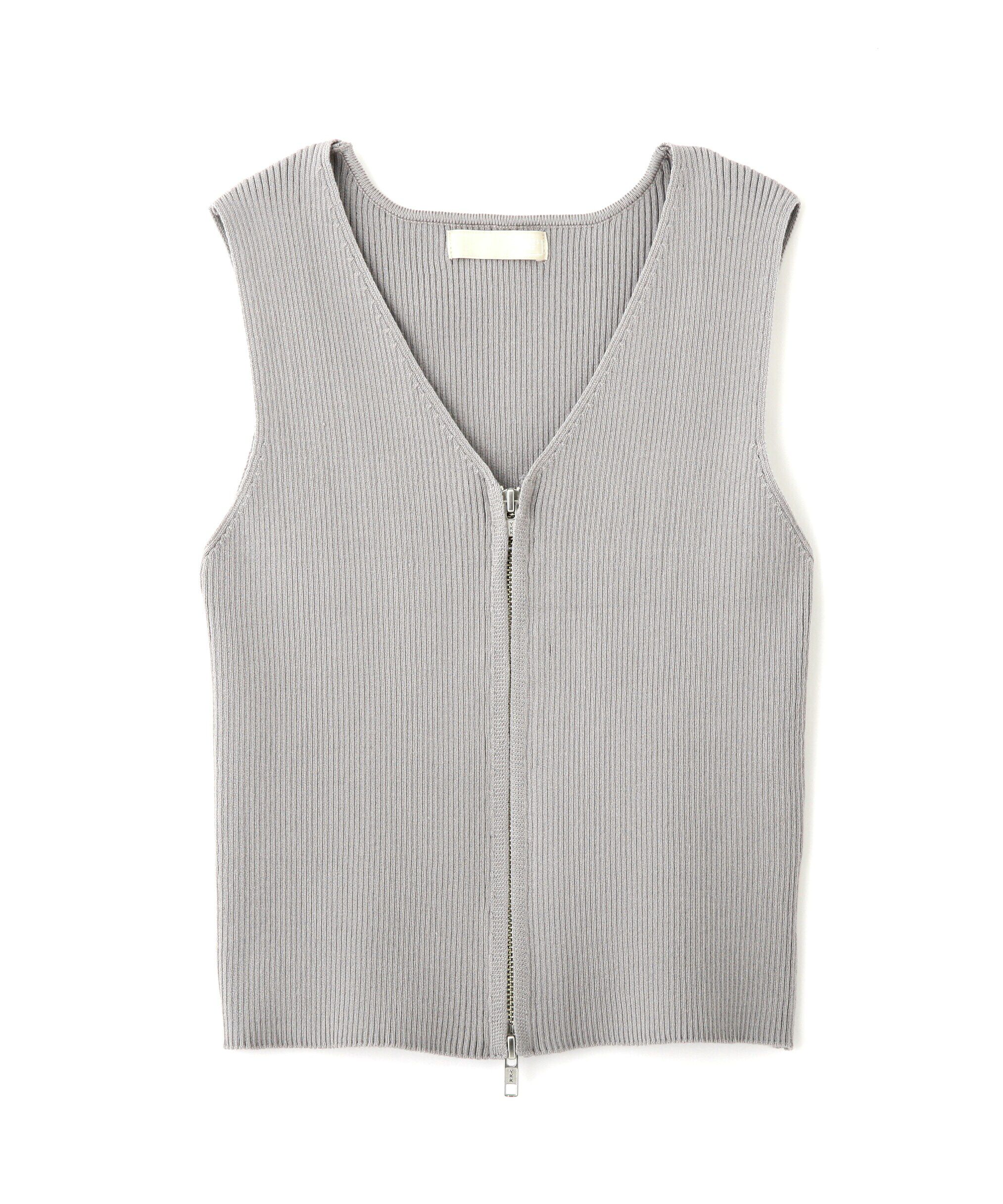  「フロントジップニットタンクトップ」|ニット・セーター|