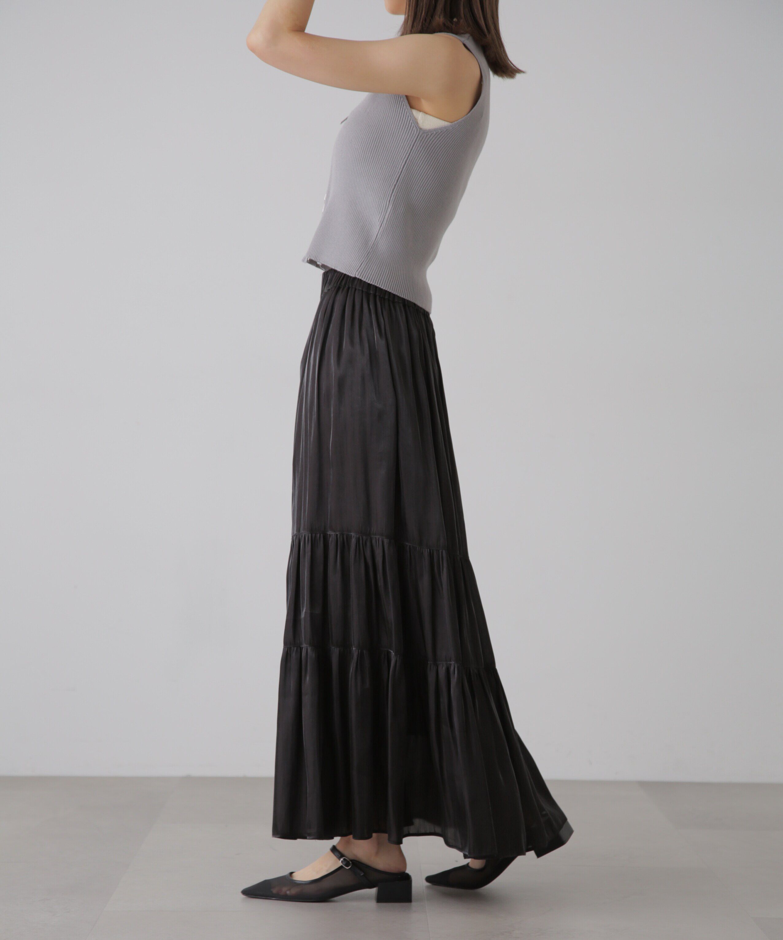  「フロントジップニットタンクトップ」|ニット・セーター|