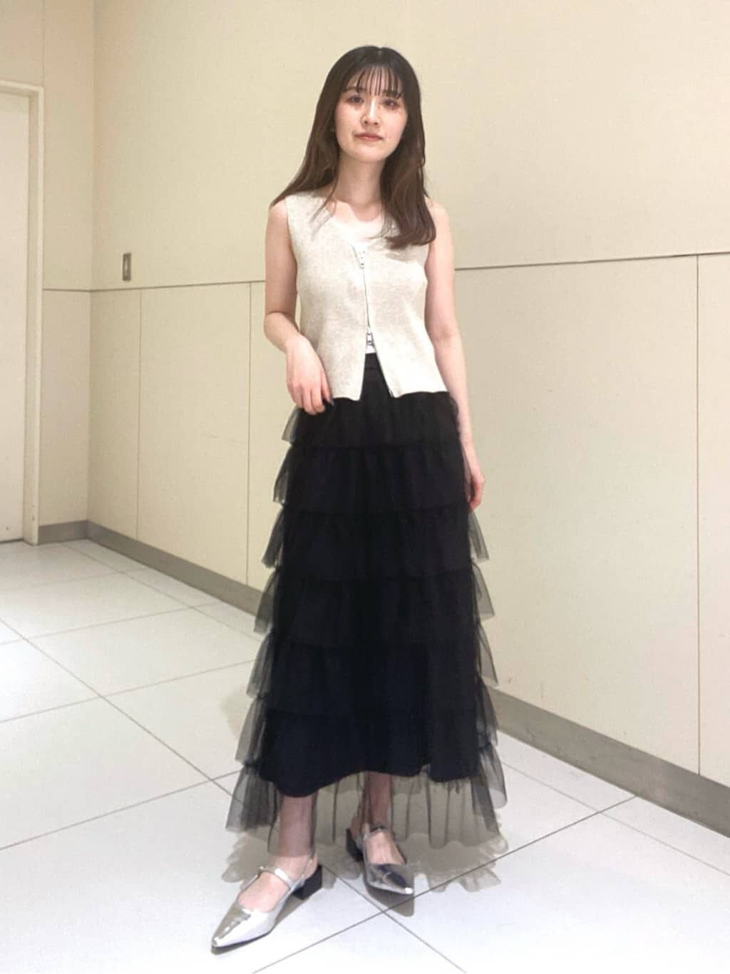  「フロントジップニットタンクトップ」|ニット・セーター|