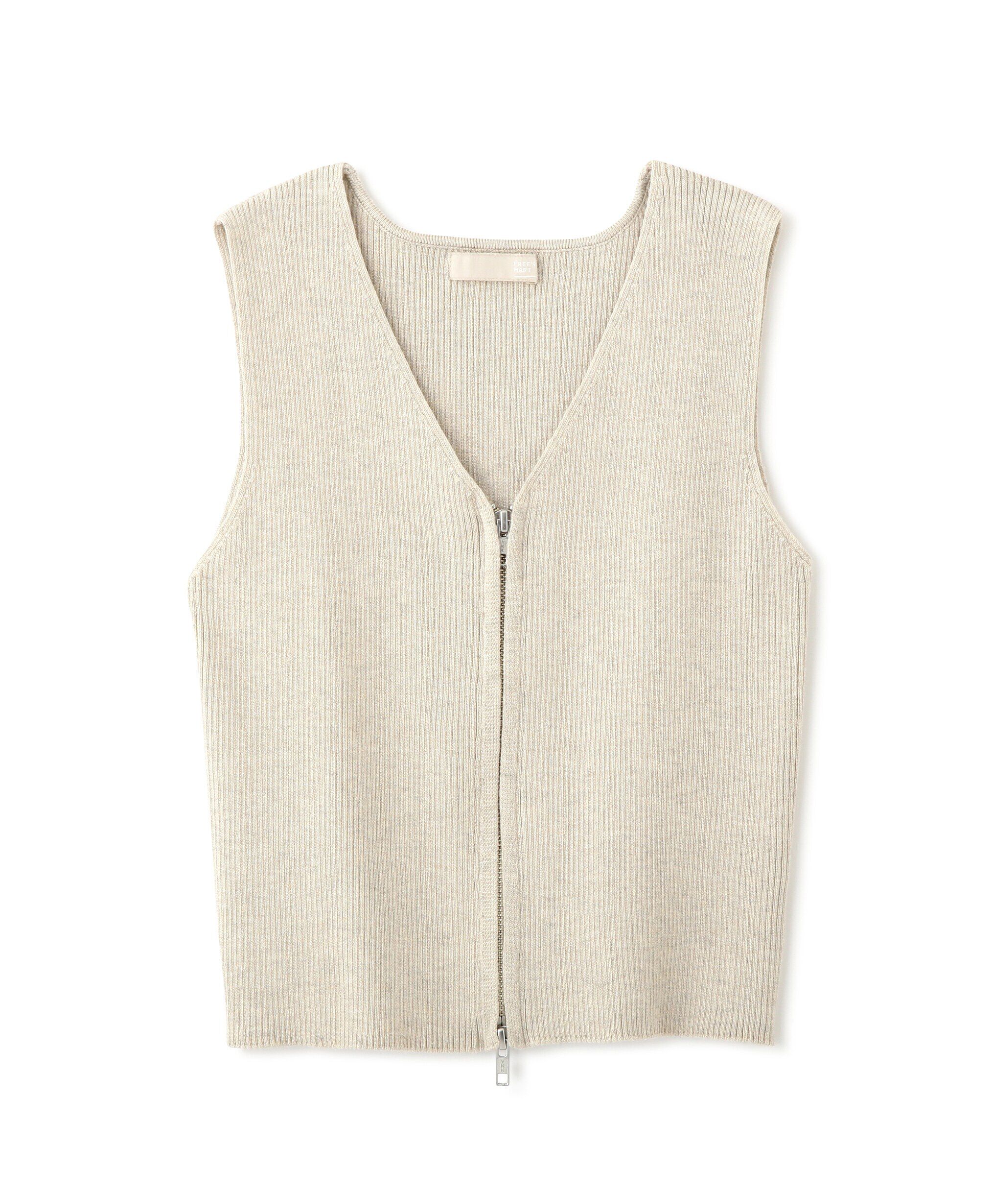  「フロントジップニットタンクトップ」|ニット・セーター|