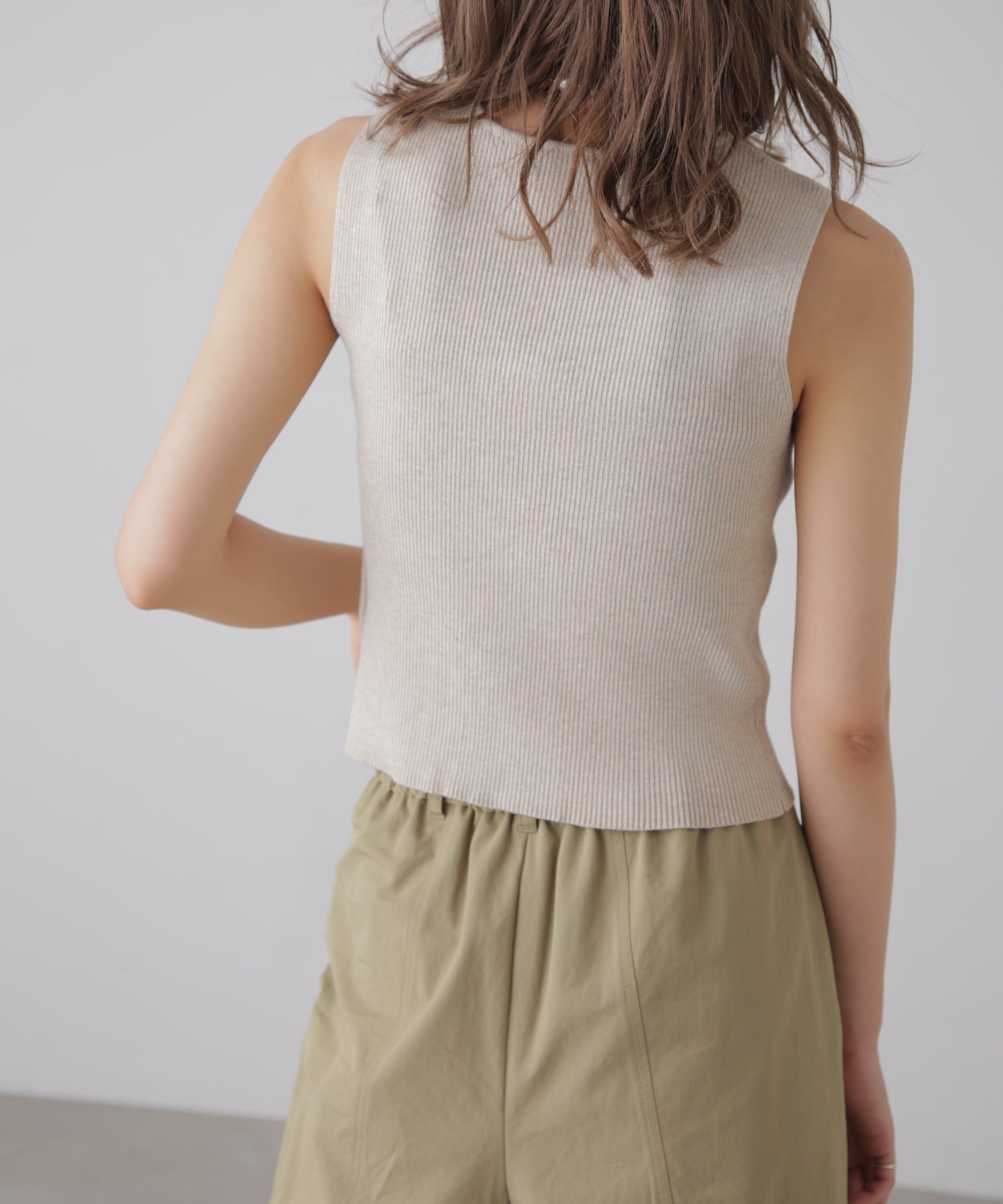  「フロントジップニットタンクトップ」|ニット・セーター|