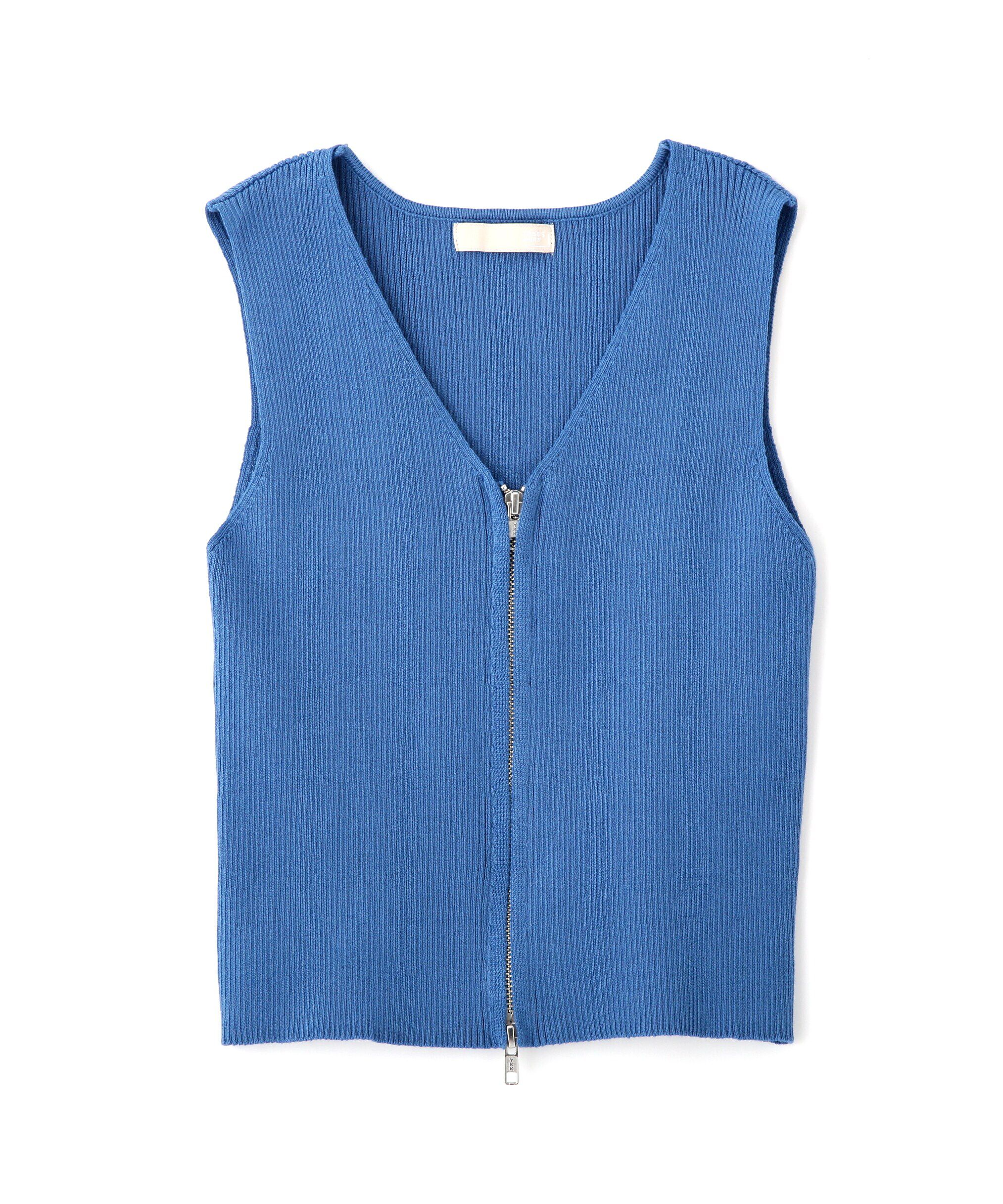  「フロントジップニットタンクトップ」|ニット・セーター|