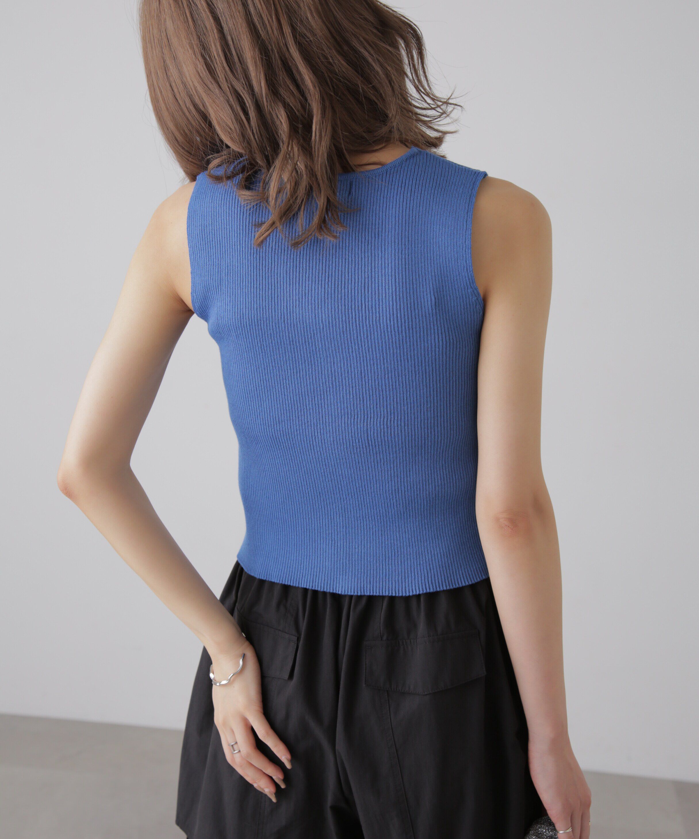  「フロントジップニットタンクトップ」|ニット・セーター|