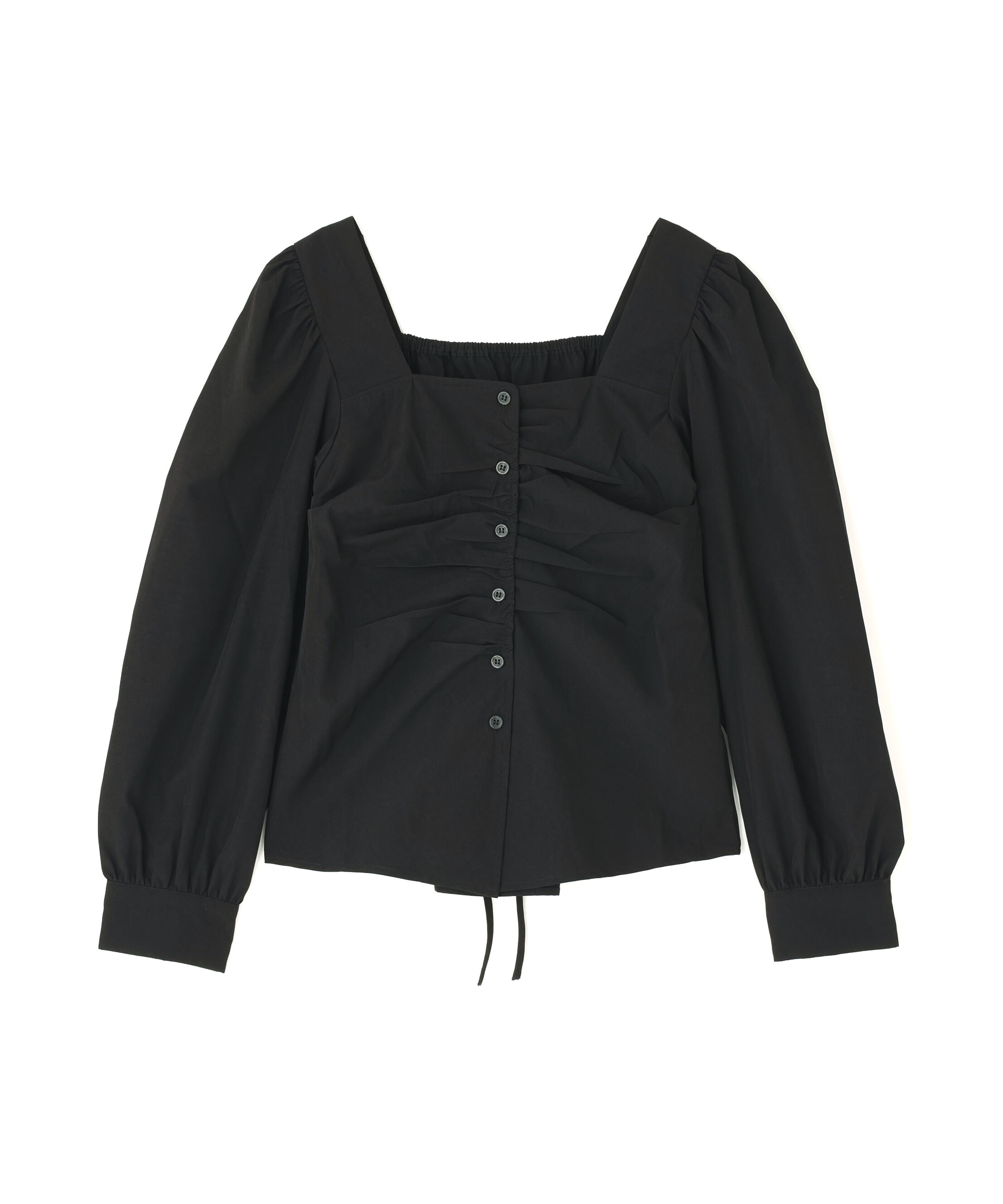  「フロントギャザースクエアネックブラウス」|シャツ・ブラウス|