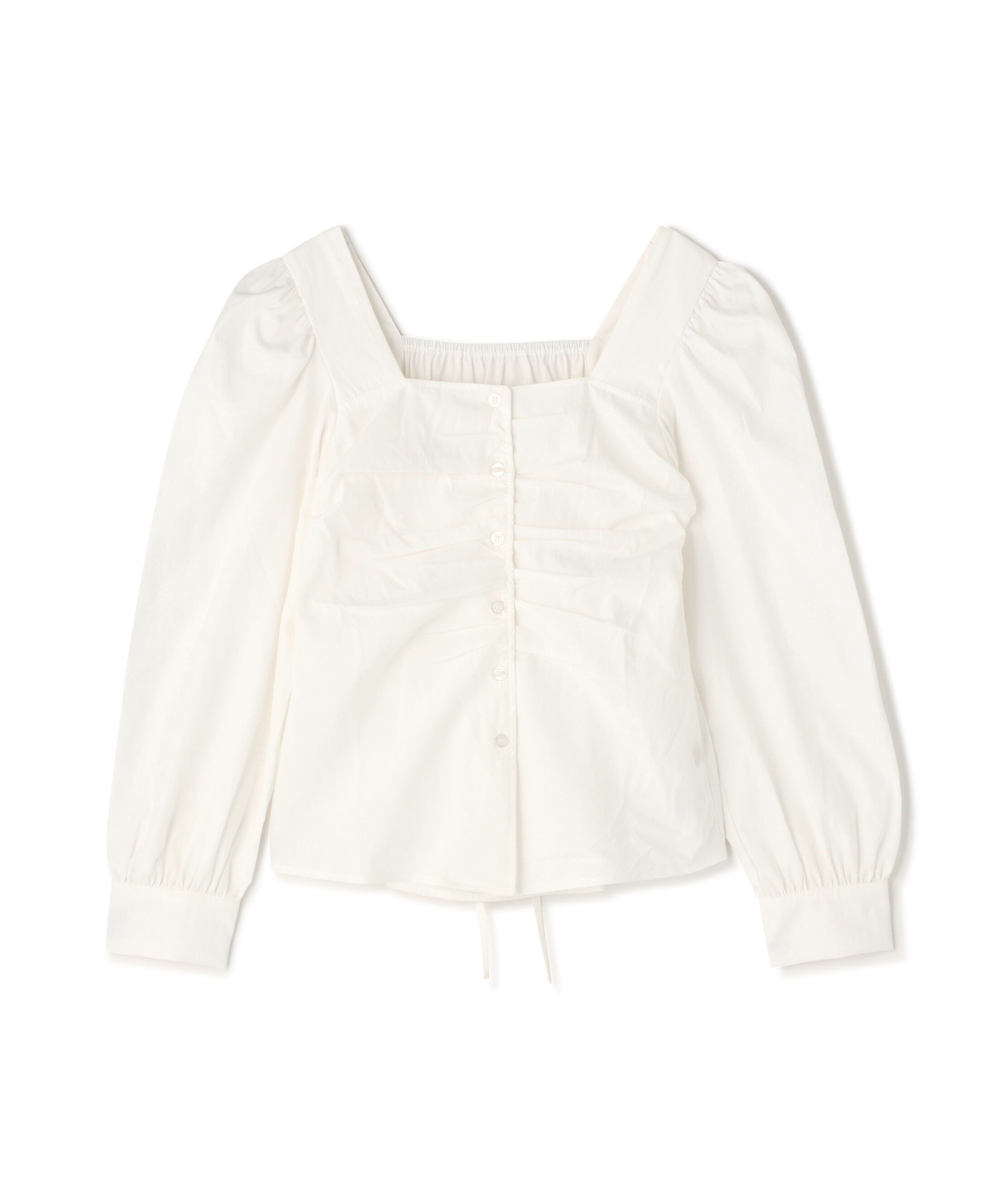  「フロントギャザースクエアネックブラウス」|シャツ・ブラウス|