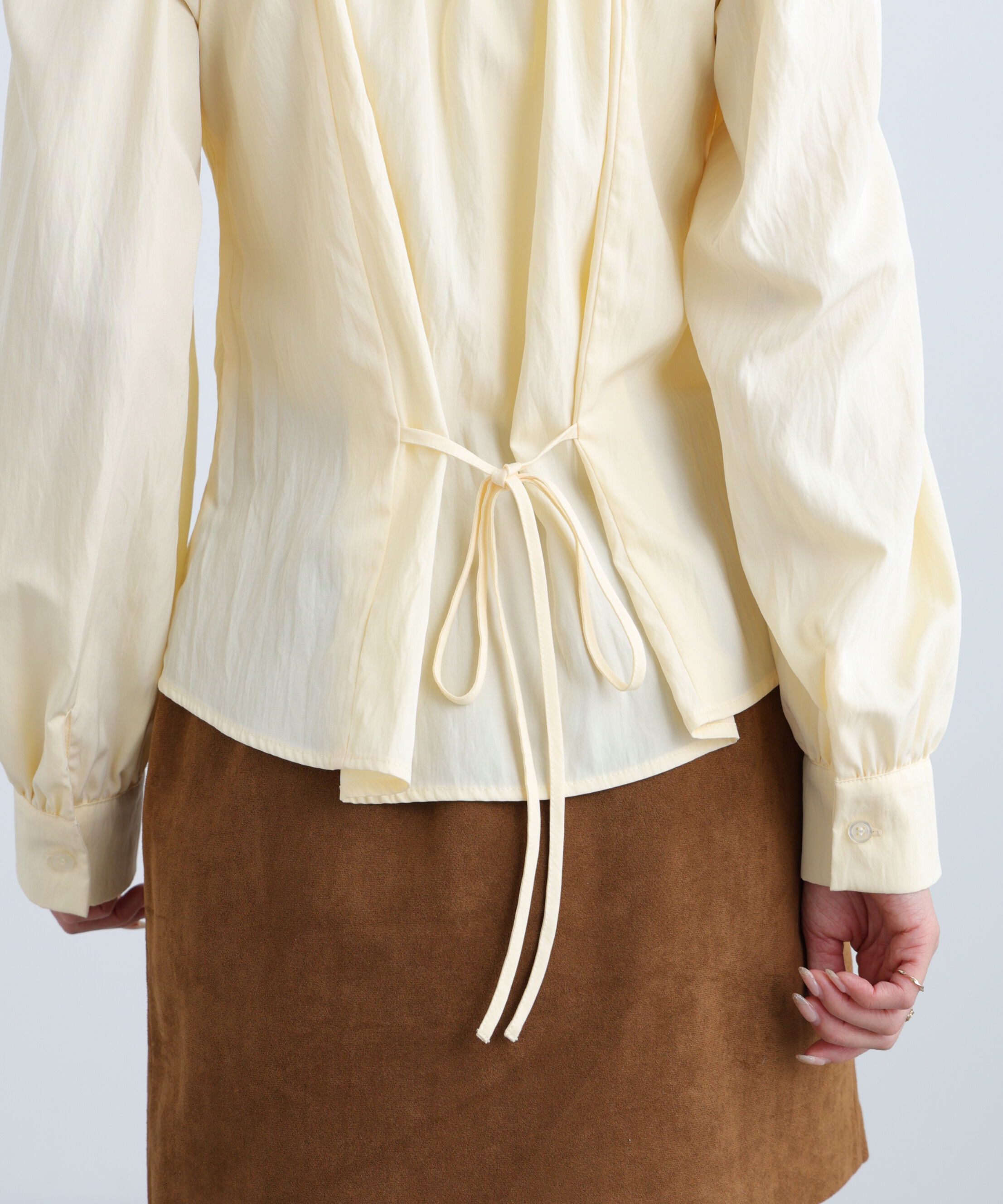  「フロントギャザースクエアネックブラウス」|シャツ・ブラウス|