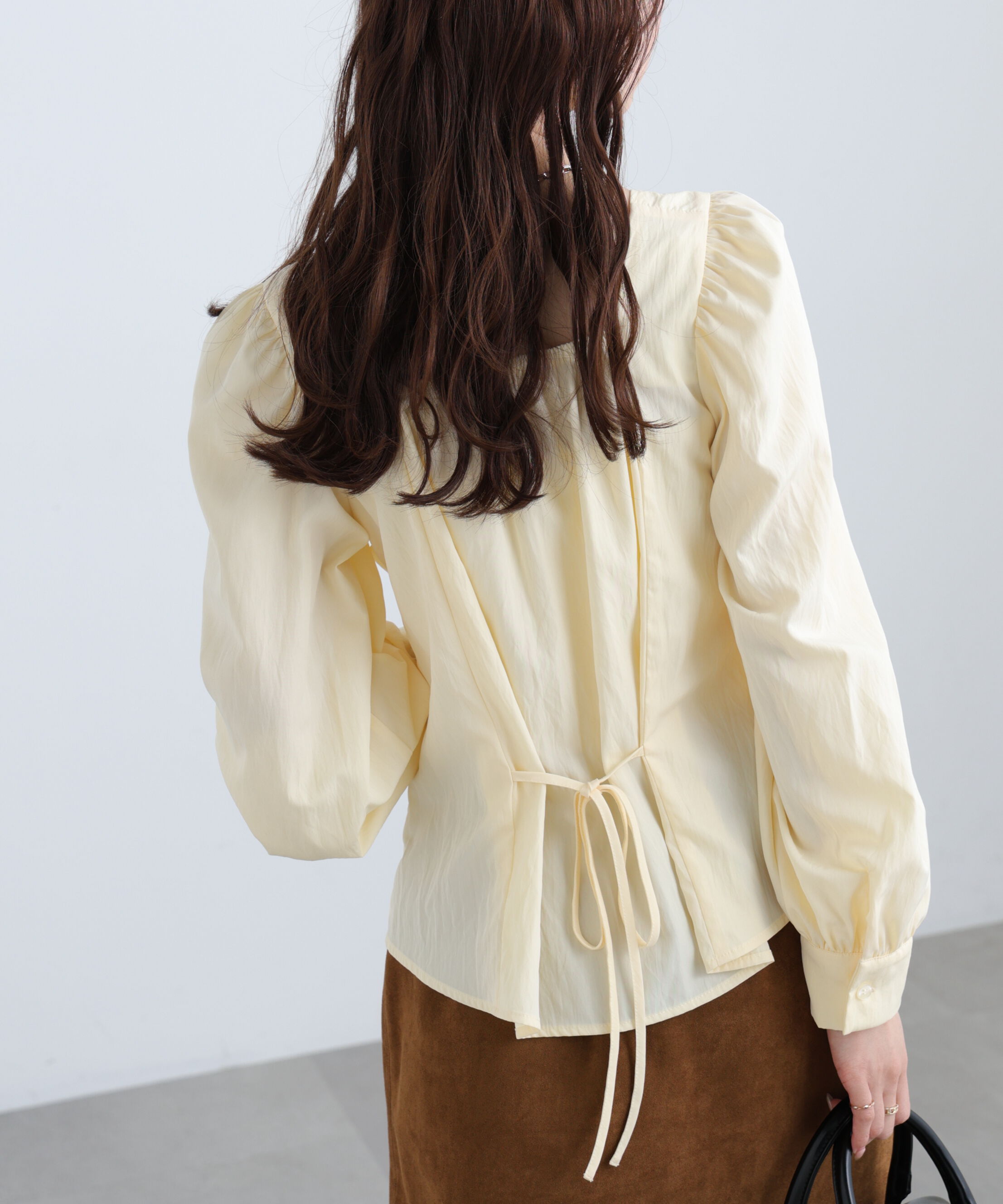  「フロントギャザースクエアネックブラウス」|シャツ・ブラウス|