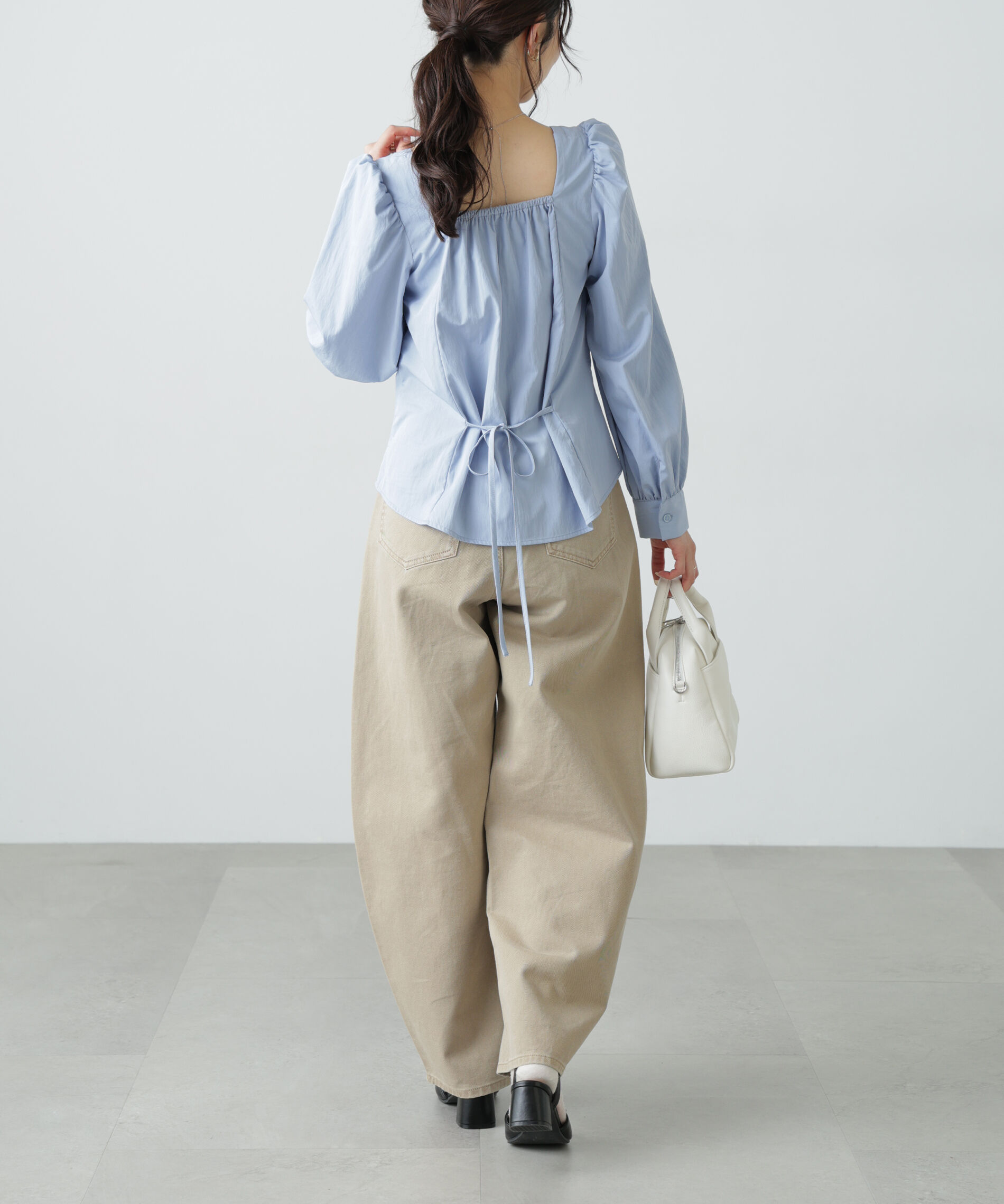  「フロントギャザースクエアネックブラウス」|シャツ・ブラウス|