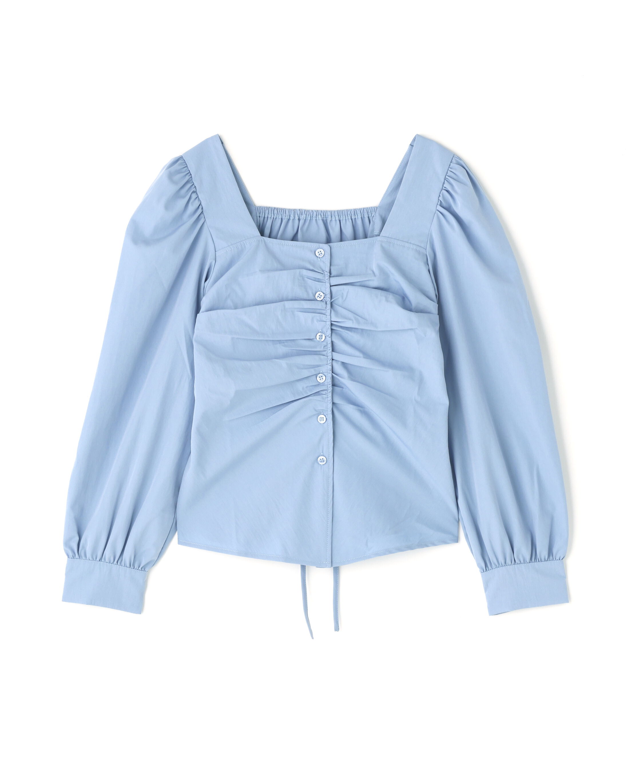  「フロントギャザースクエアネックブラウス」|シャツ・ブラウス|