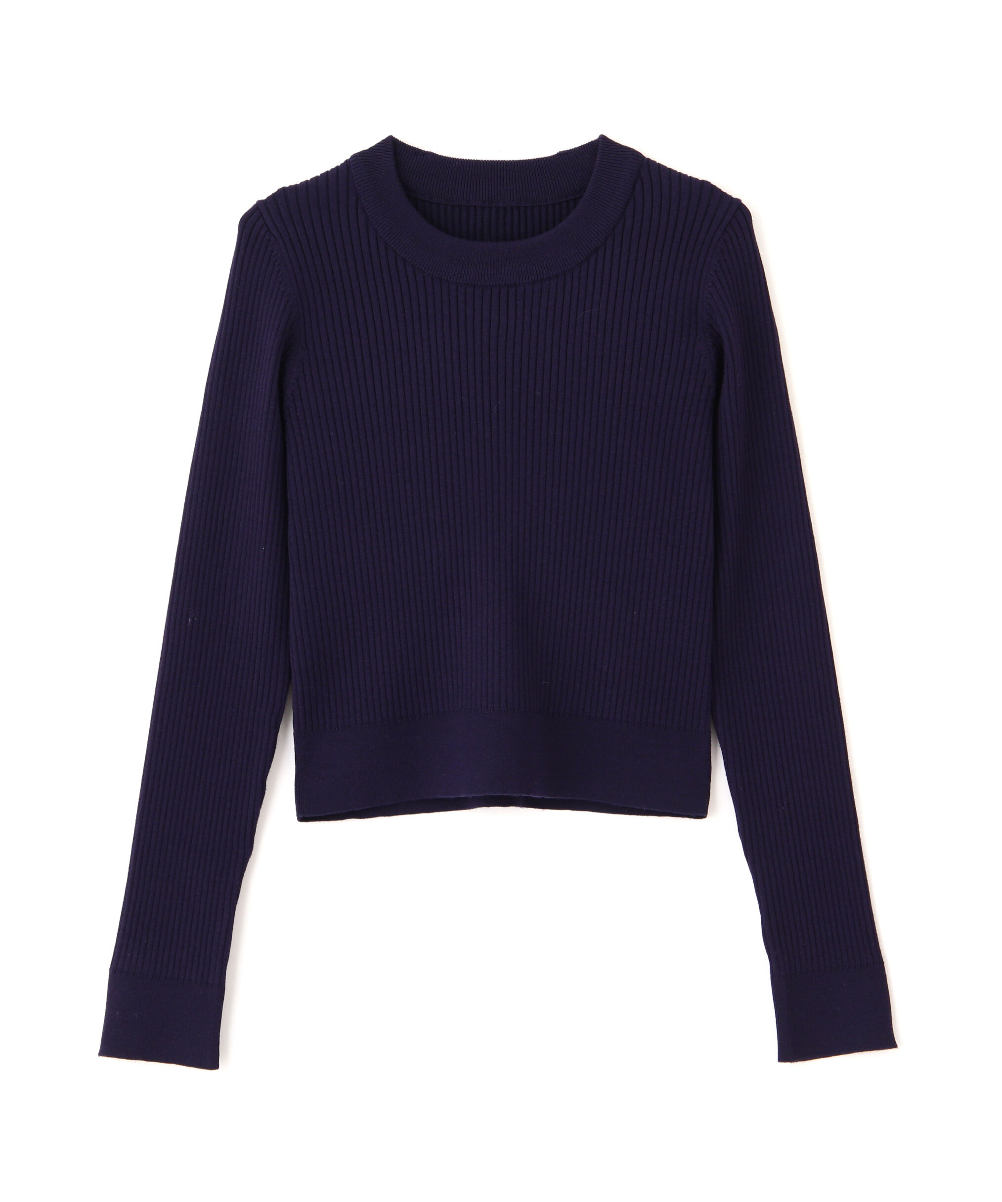  「幾何チェック柄スカーフ付きリブニット」|ニット・セーター|