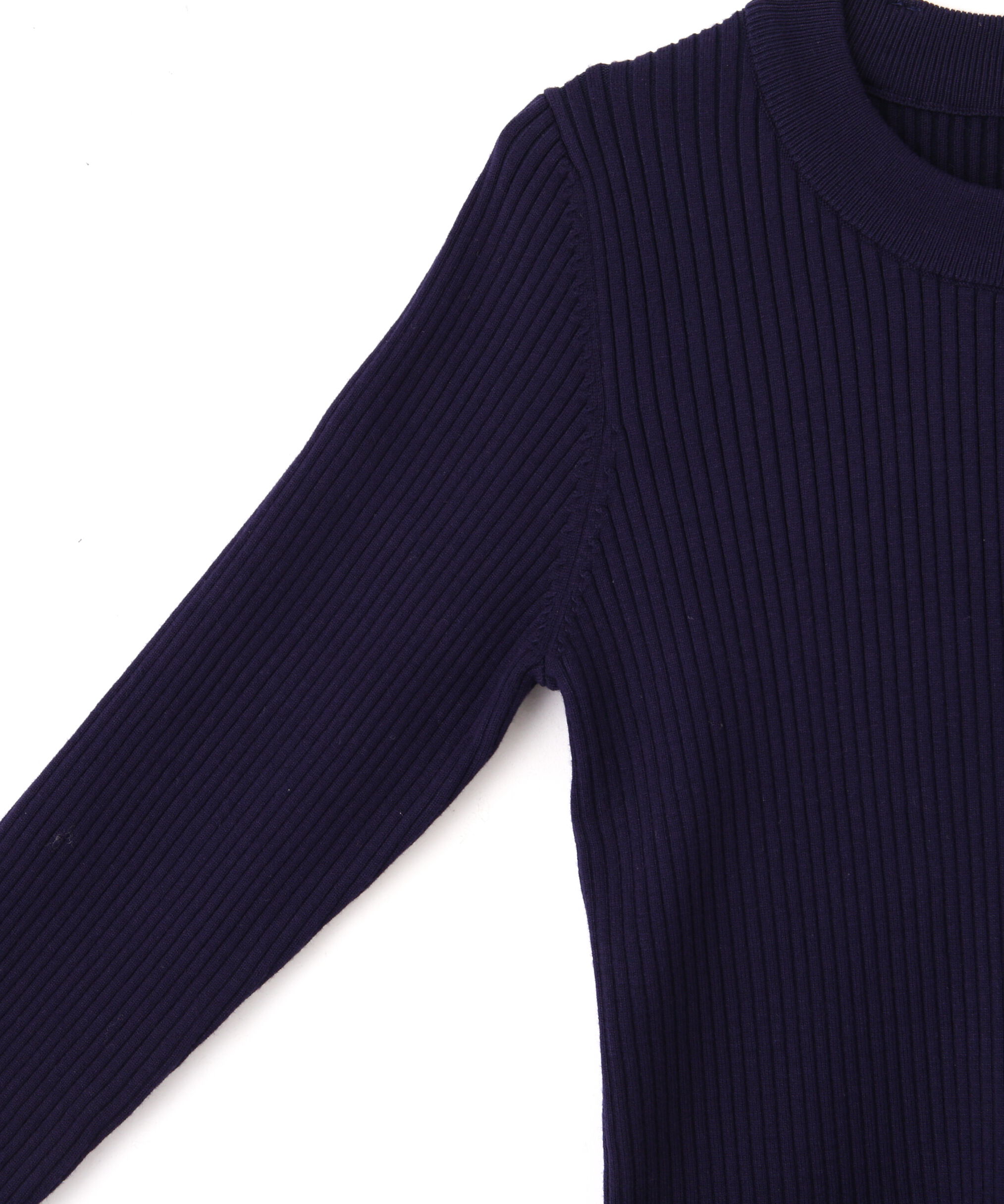  「幾何チェック柄スカーフ付きリブニット」|ニット・セーター|