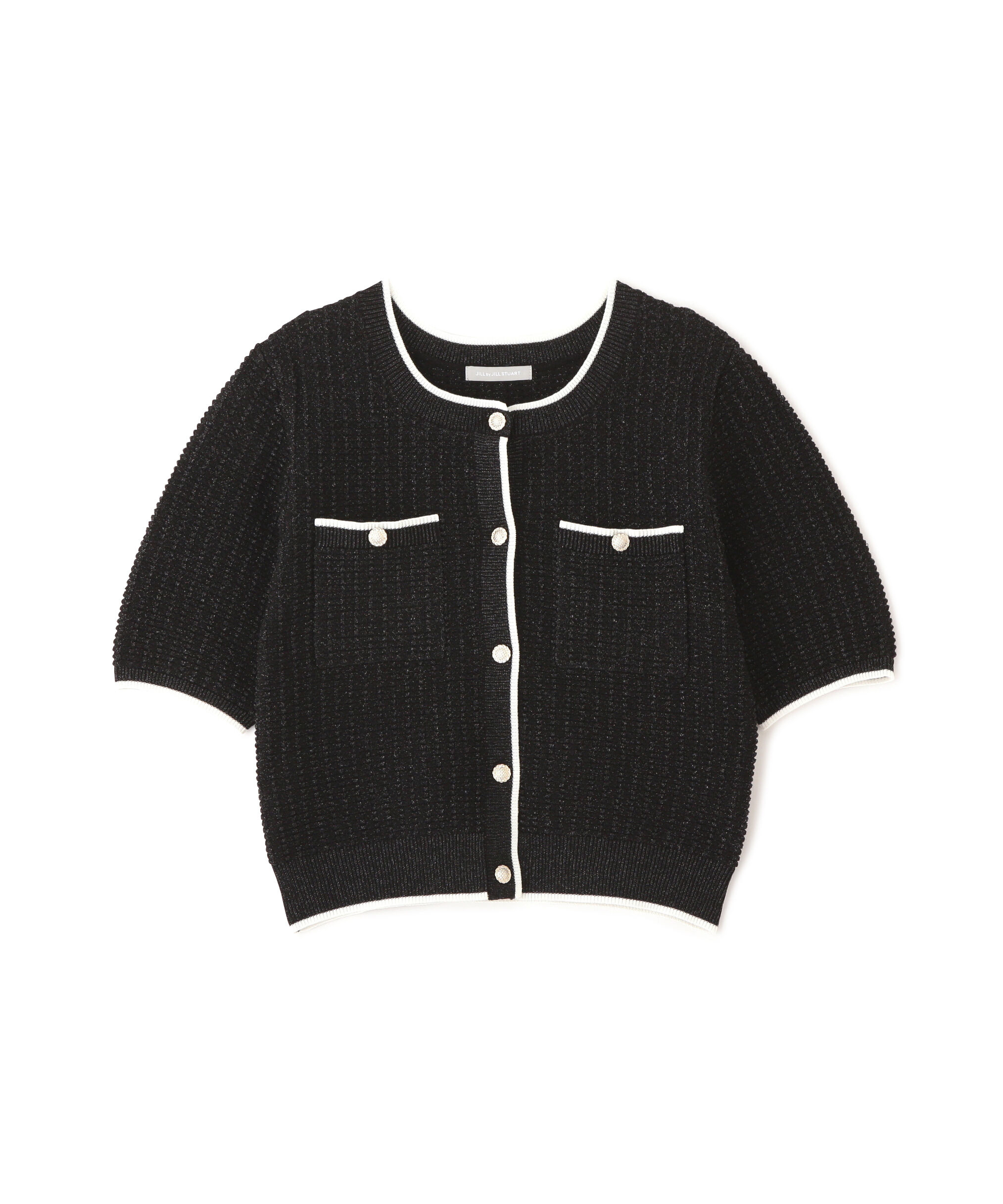  「半袖ツイードニットカーディガン」|ニット・セーター|