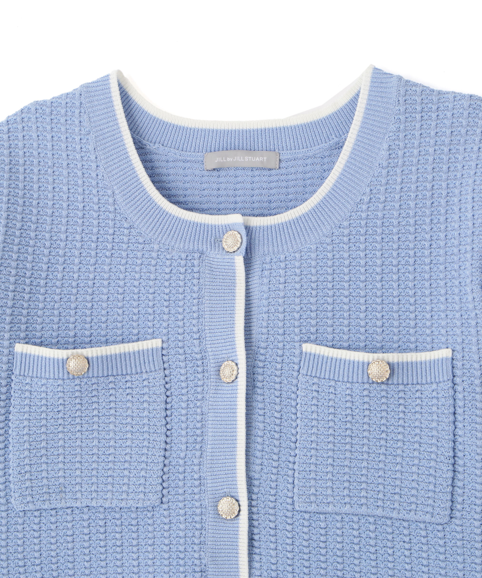  「半袖ツイードニットカーディガン」|ニット・セーター|