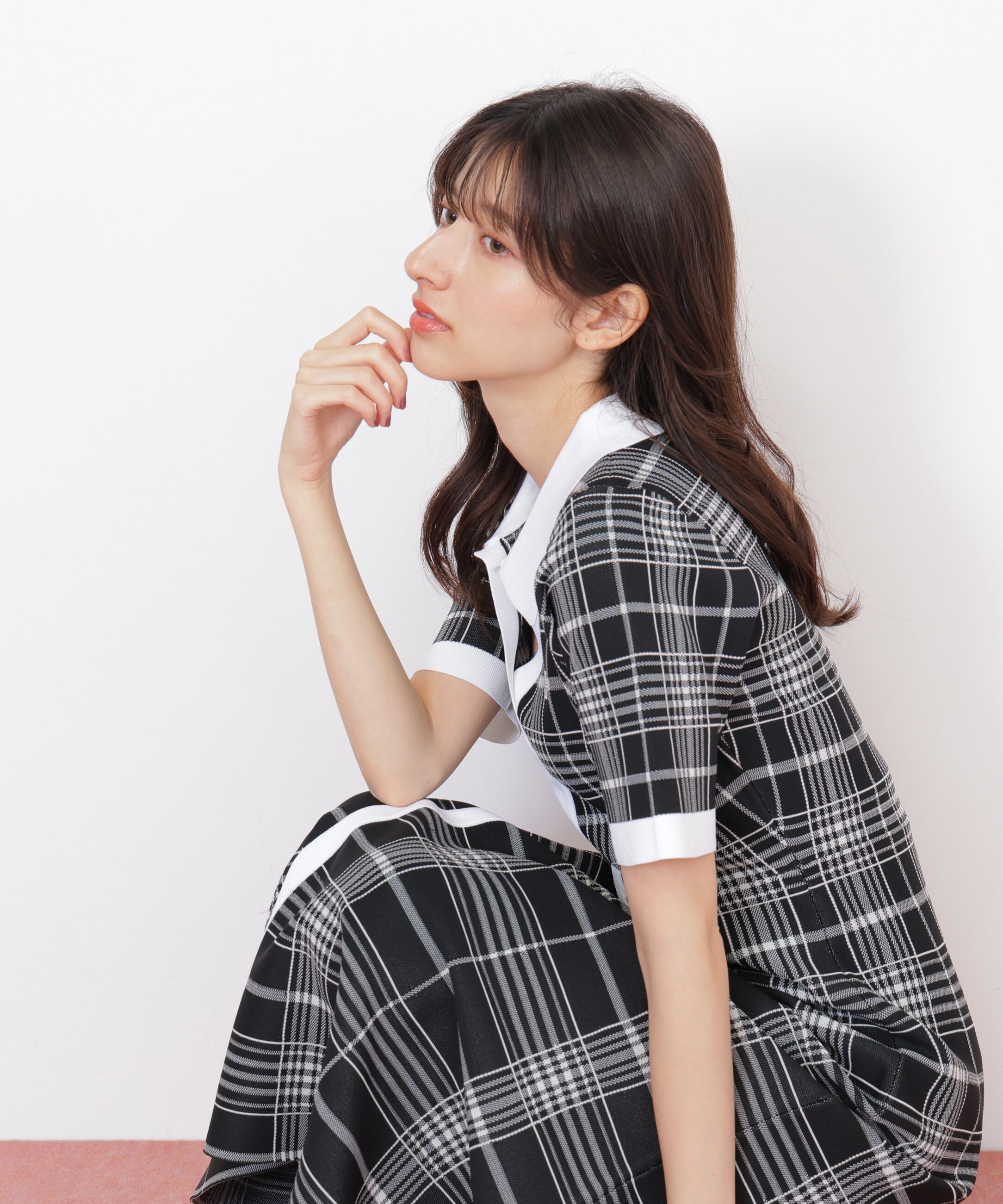  「ビッグチェックニットワンピース」|ワンピース|