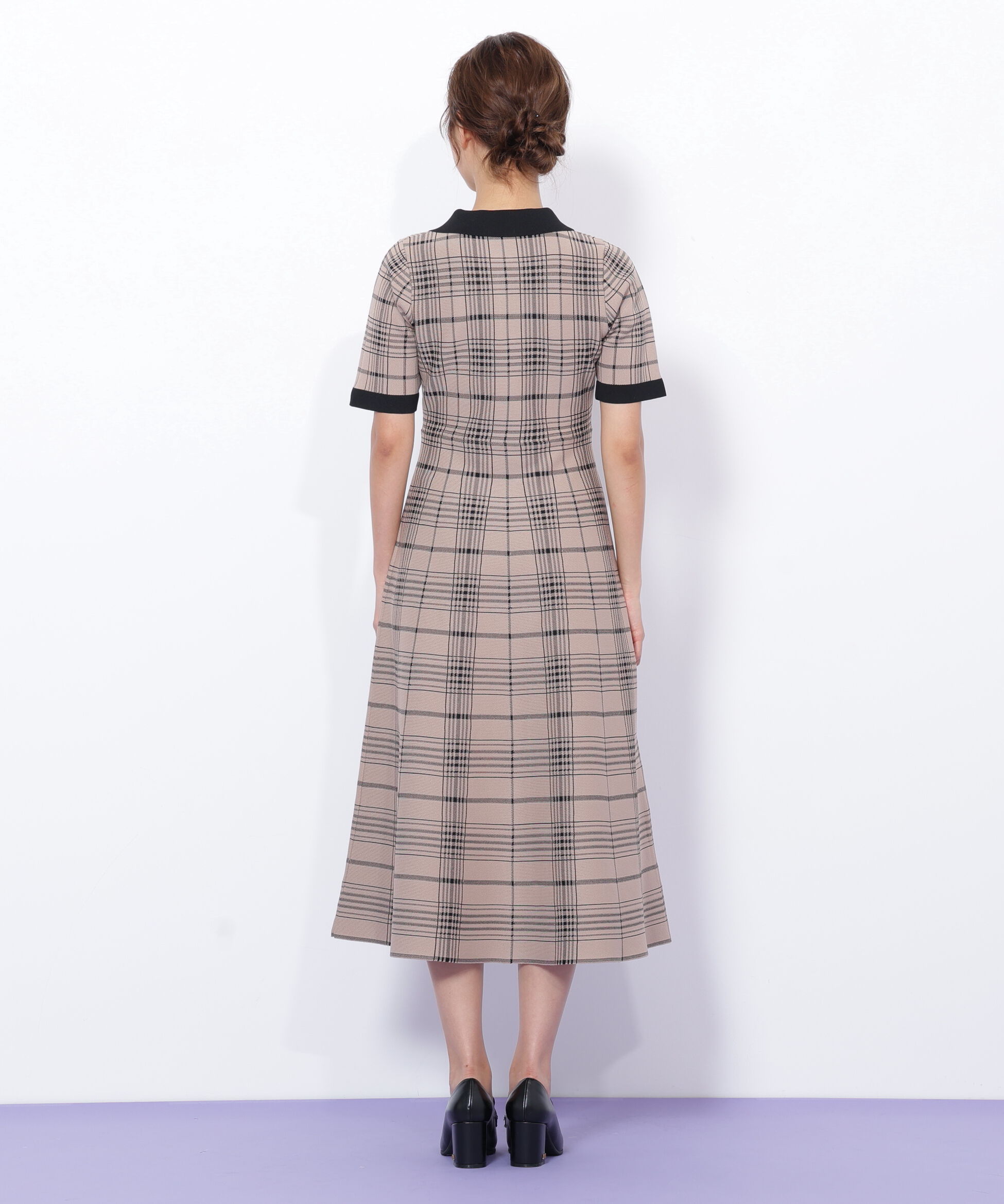  「ビッグチェックニットワンピース」|ワンピース|