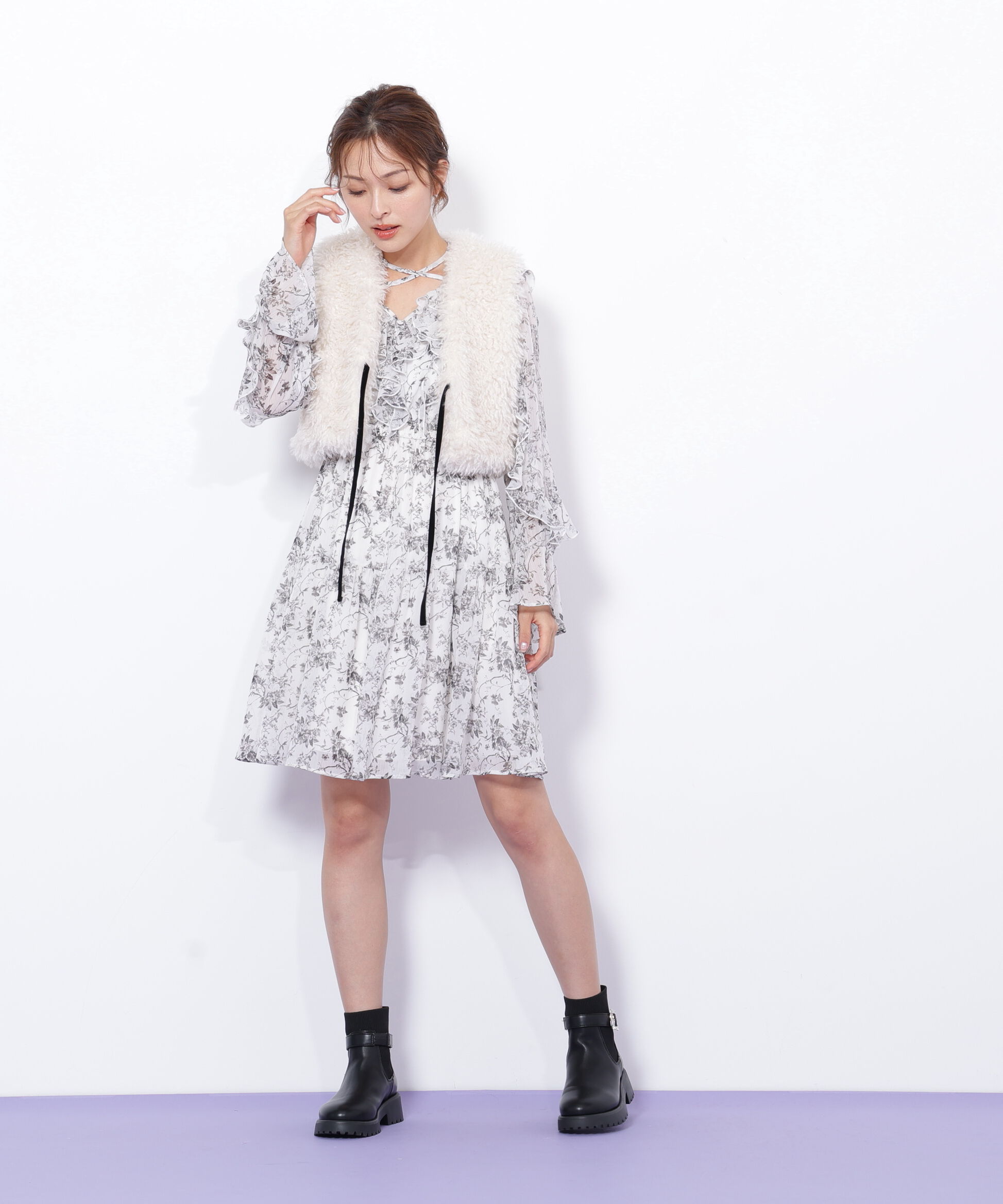  「リボン付きボアベスト」|その他|