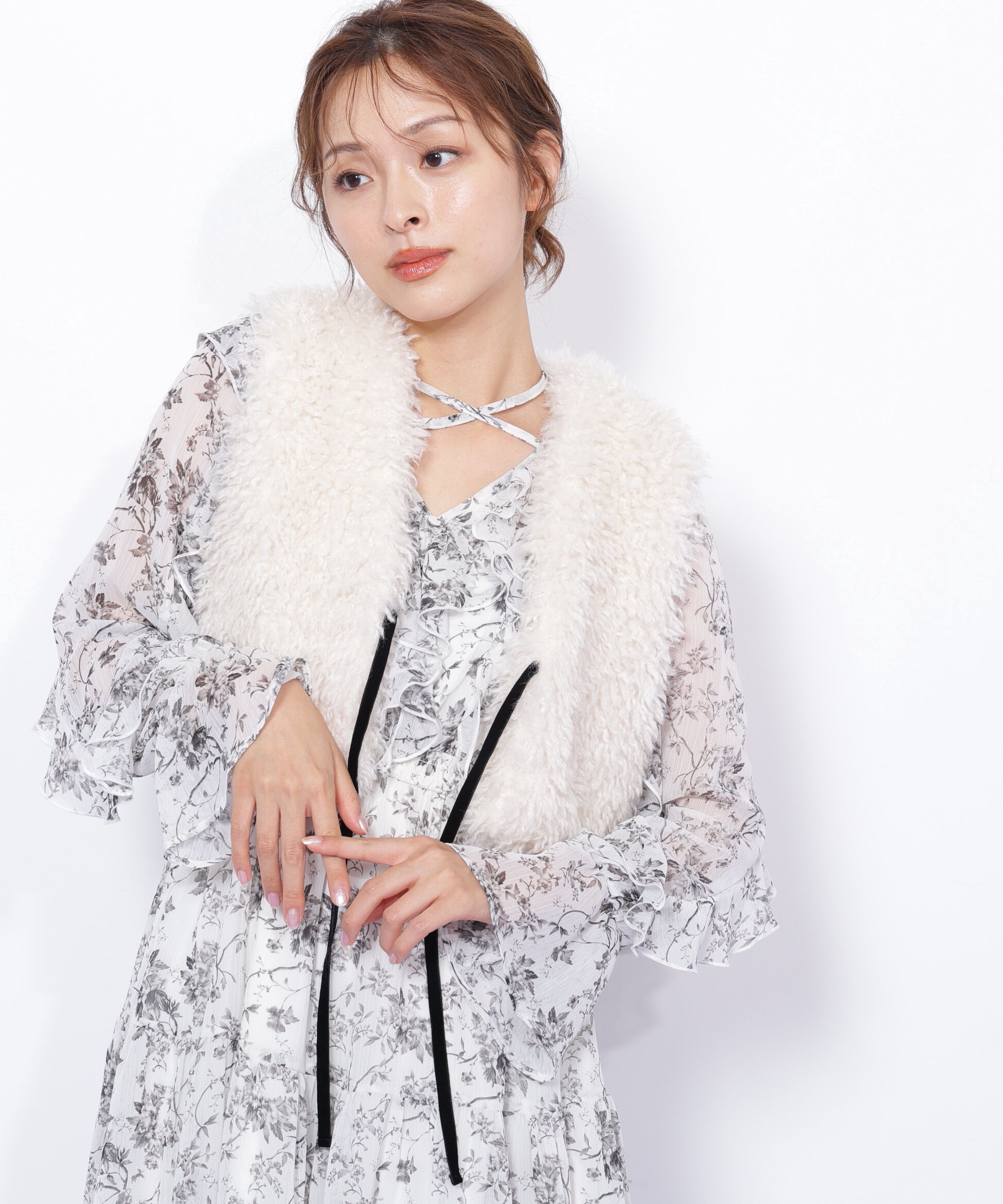  「リボン付きボアベスト」|その他|