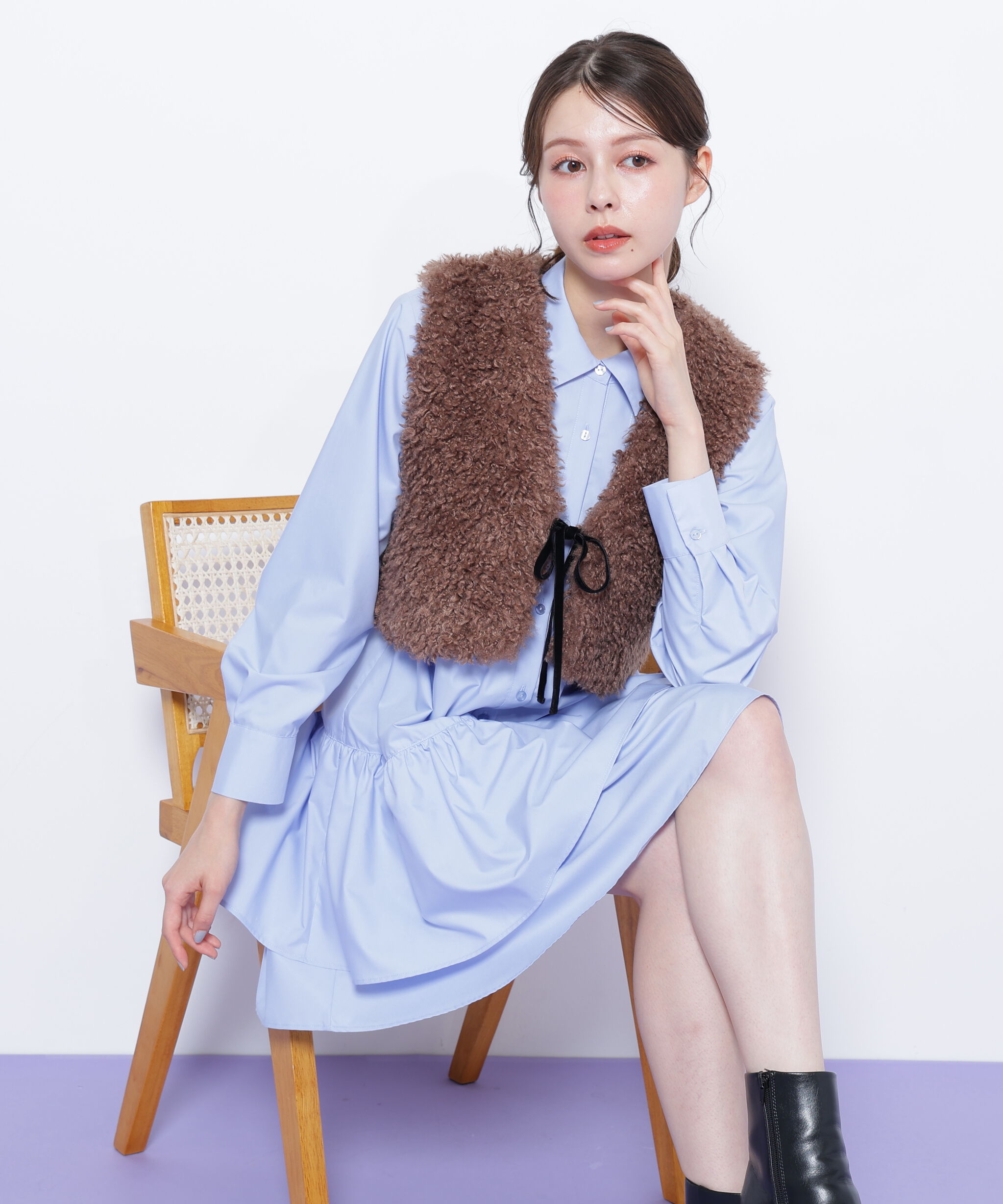  「リボン付きボアベスト」|その他|