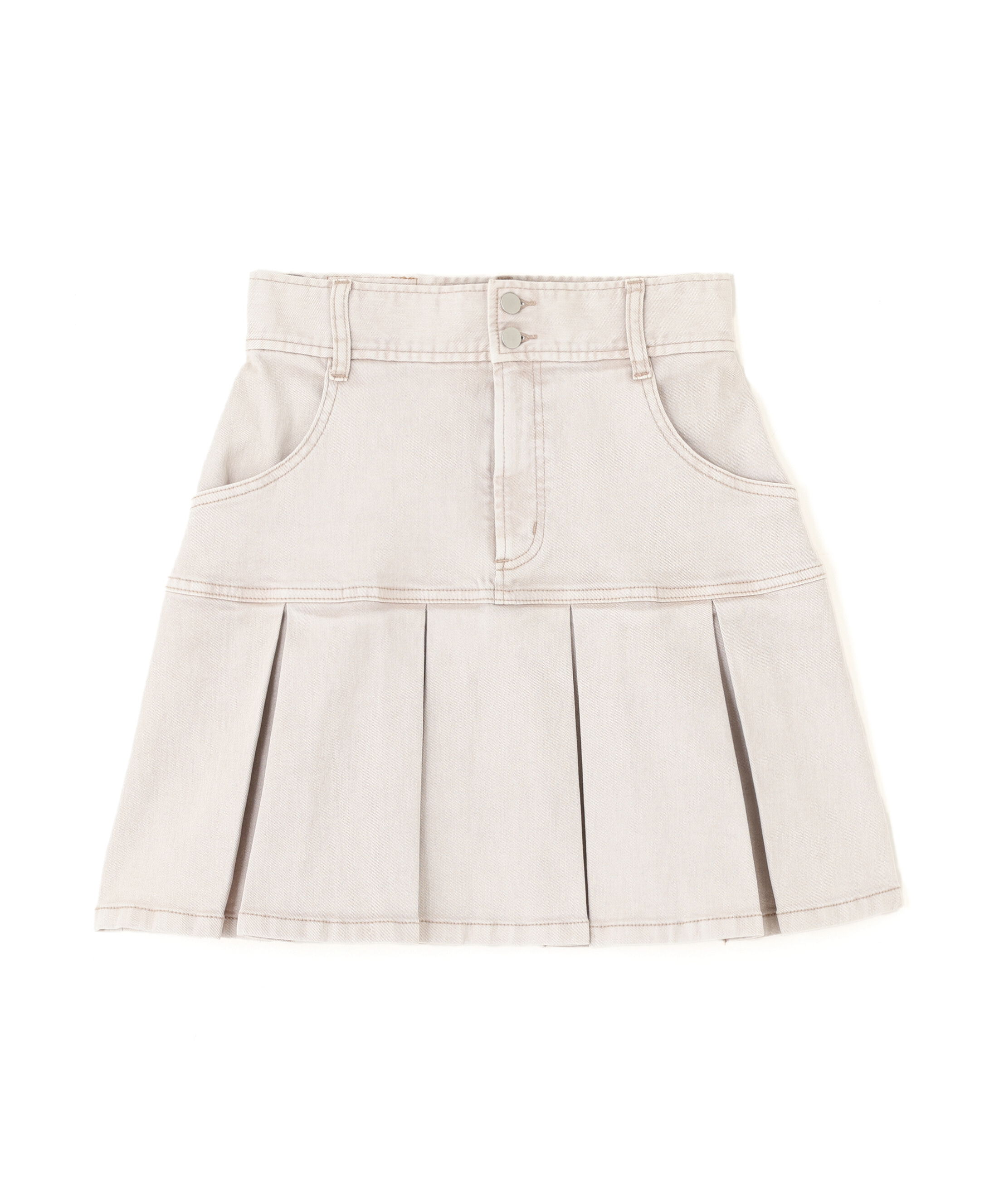  「ボックスプリーツデニムミニスカート」|スカート|