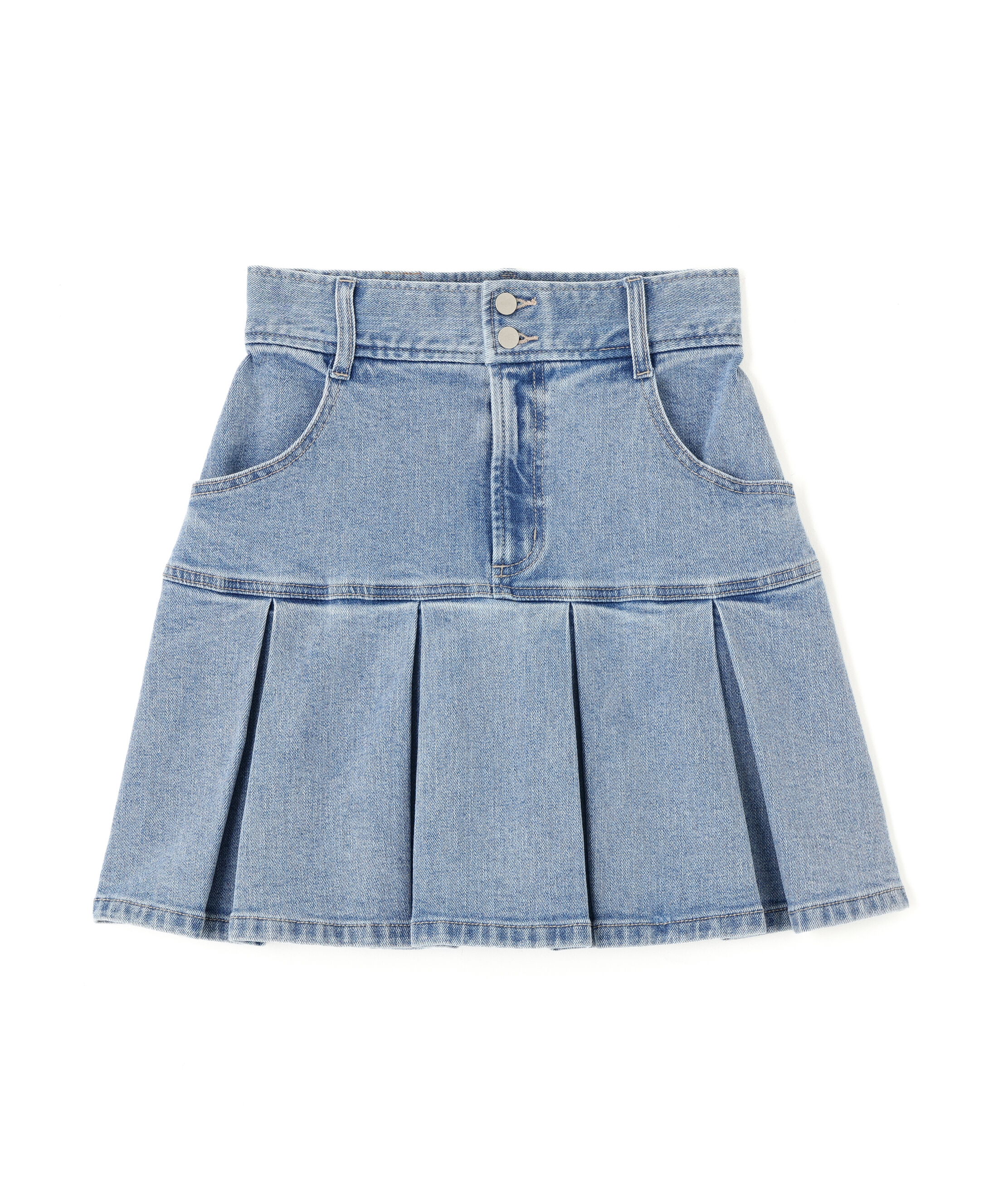  「ボックスプリーツデニムミニスカート」|スカート|