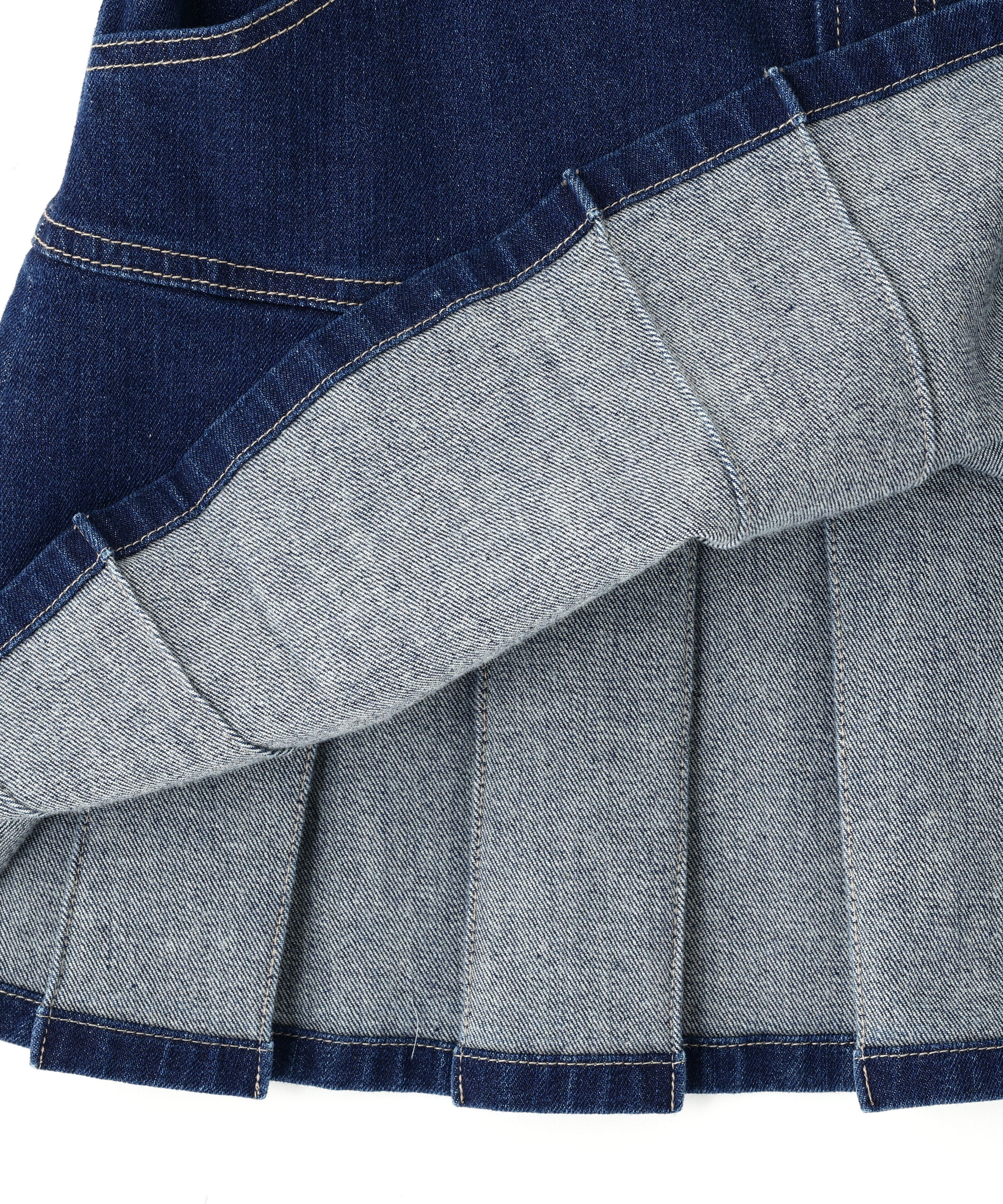  「ボックスプリーツデニムミニスカート」|スカート|